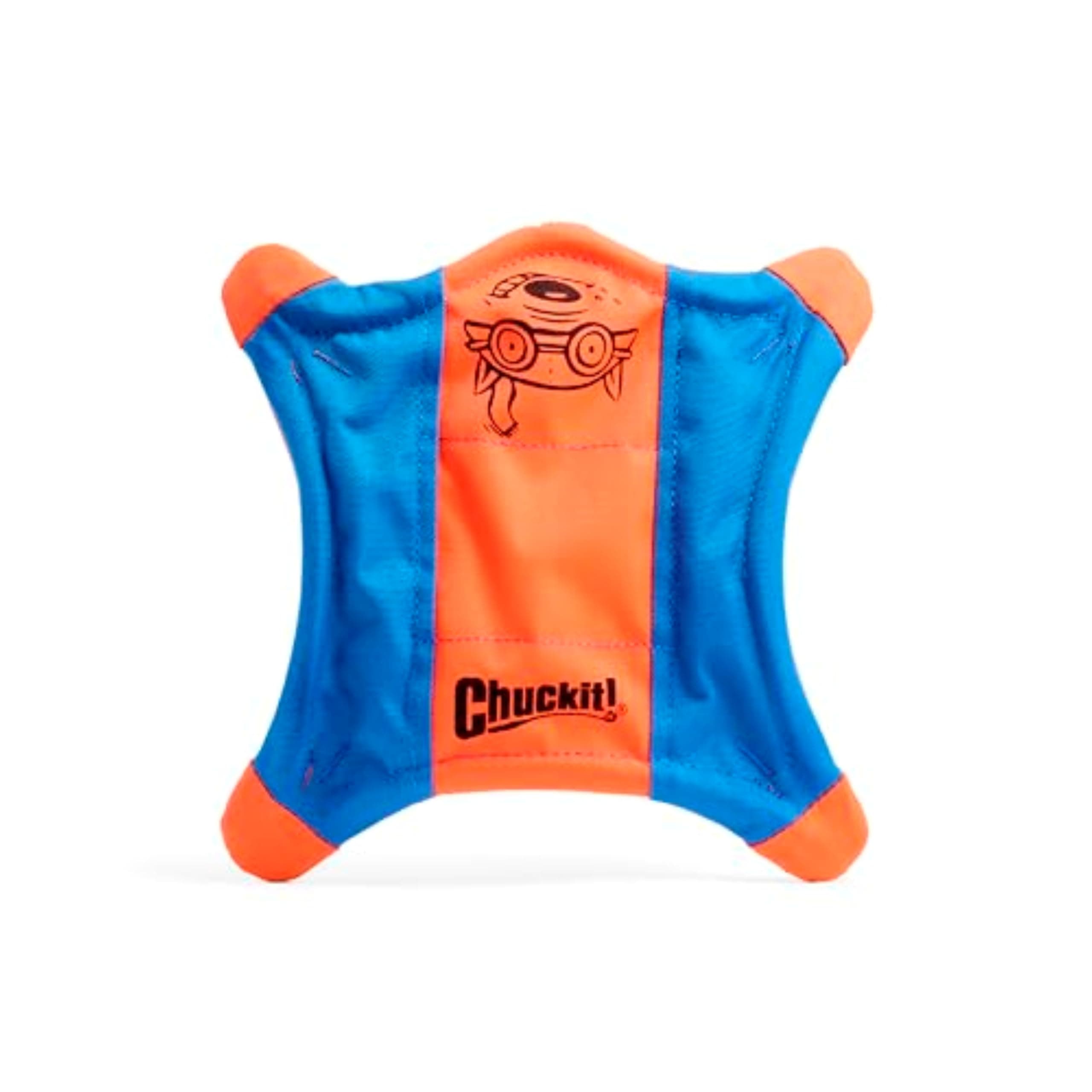 Chuckit! Flying Squirrel Fetch Dog Toy - Water Floating Flyer - Soft and Durable Polyester Canvas Construction - For Medium Dogs - Size Medium - 9.5-inch Diameter - Pack of 1 - Orange and Blue Medium Dog Toy