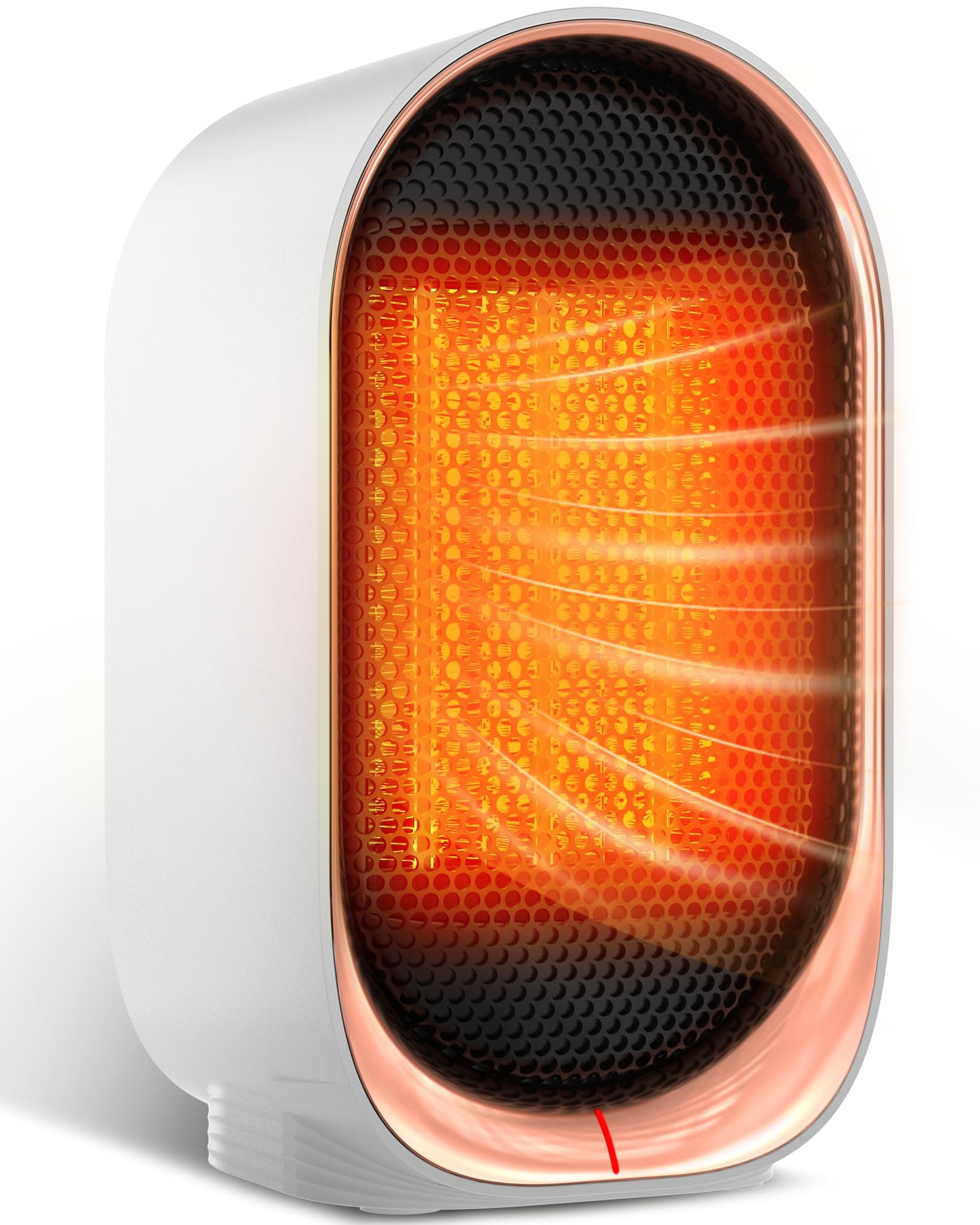 KIDEE Space Heater, Portable Heater for Indoor Use, Small Electric Heaters with Overheat & Tip-Over Protection, Mini Desk Heaters for Office Bedroom Bathroom, Compact & Efficient Heating, White