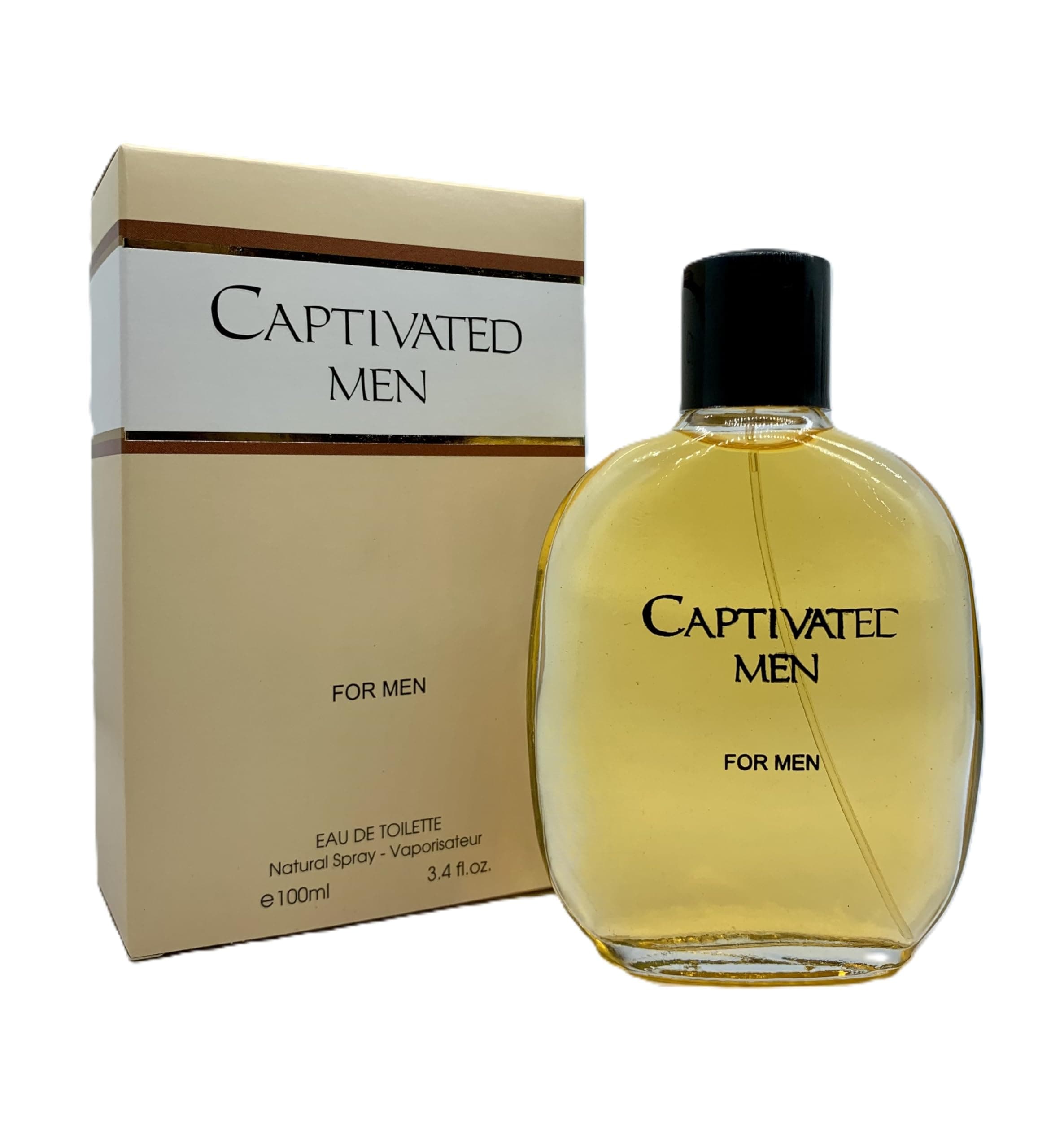 9 O'CLOCK Captivated Men Eau de Toilette, Natural Spray Cologne for Men, 3.4 Fl Oz