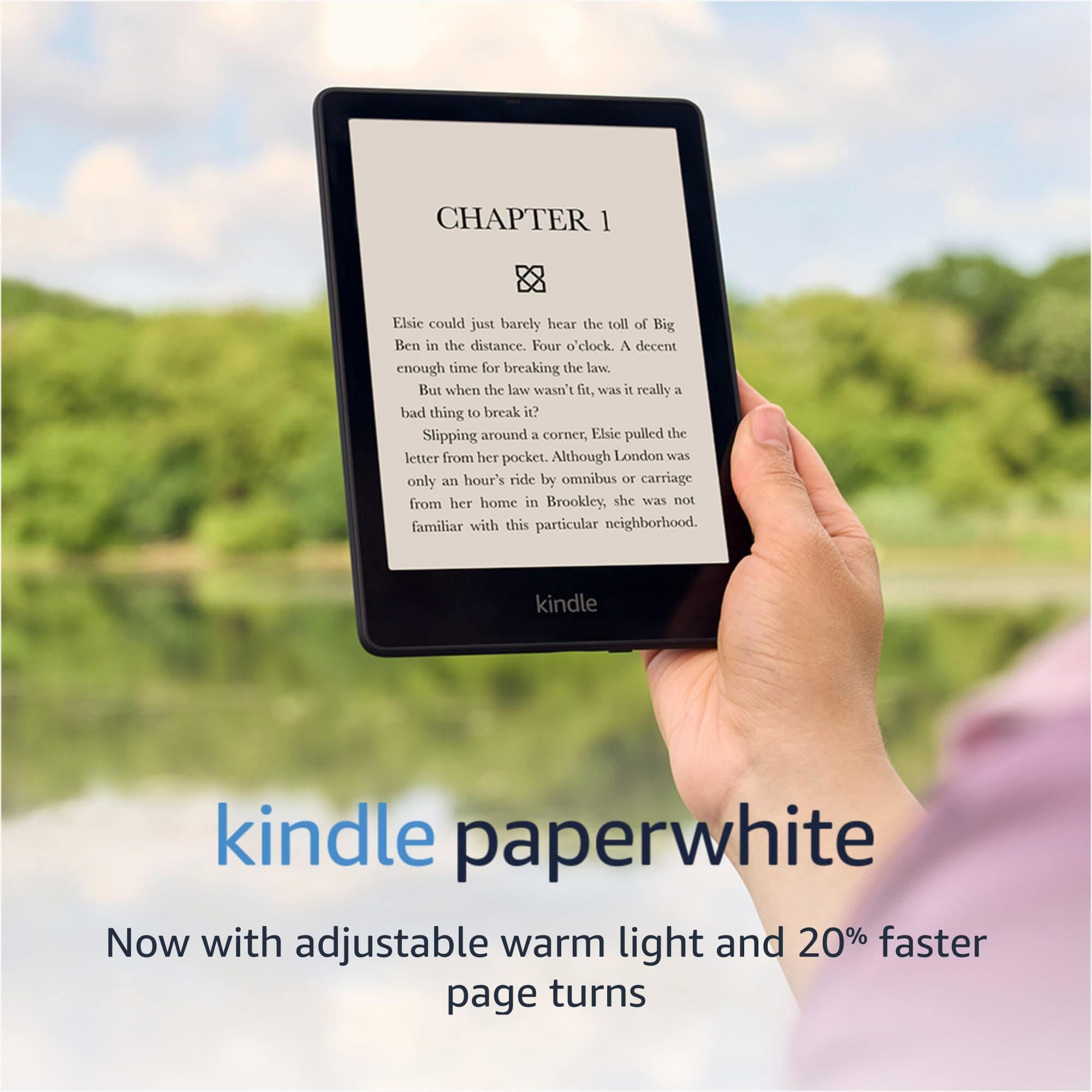 Amazon Kindle Paperwhite (8 GB) – Now with a larger display, adjustable warm light, increased battery life, and faster page turns – Black Without Kindle Unlimited 8 GB Lockscreen Ad-Supported Black