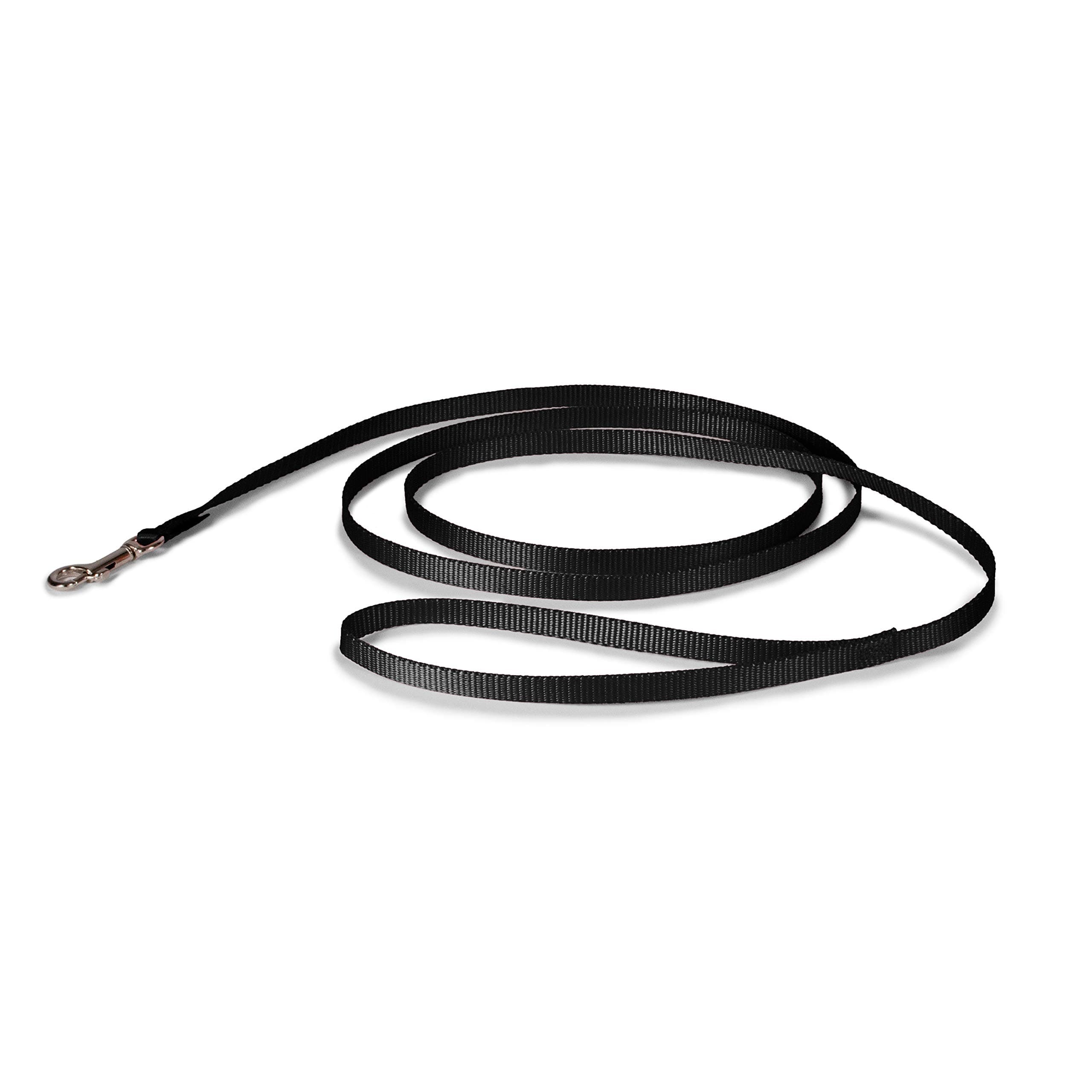 PetSafe Nylon Leash - Chew-Resistant Cat & Dog Behavioral Training Leash - Compatible with Easy-Walk Harness - Traditional-Style Reliable Pet Lead with a Padded Hand Wrap - 3/8" x 6' - Black