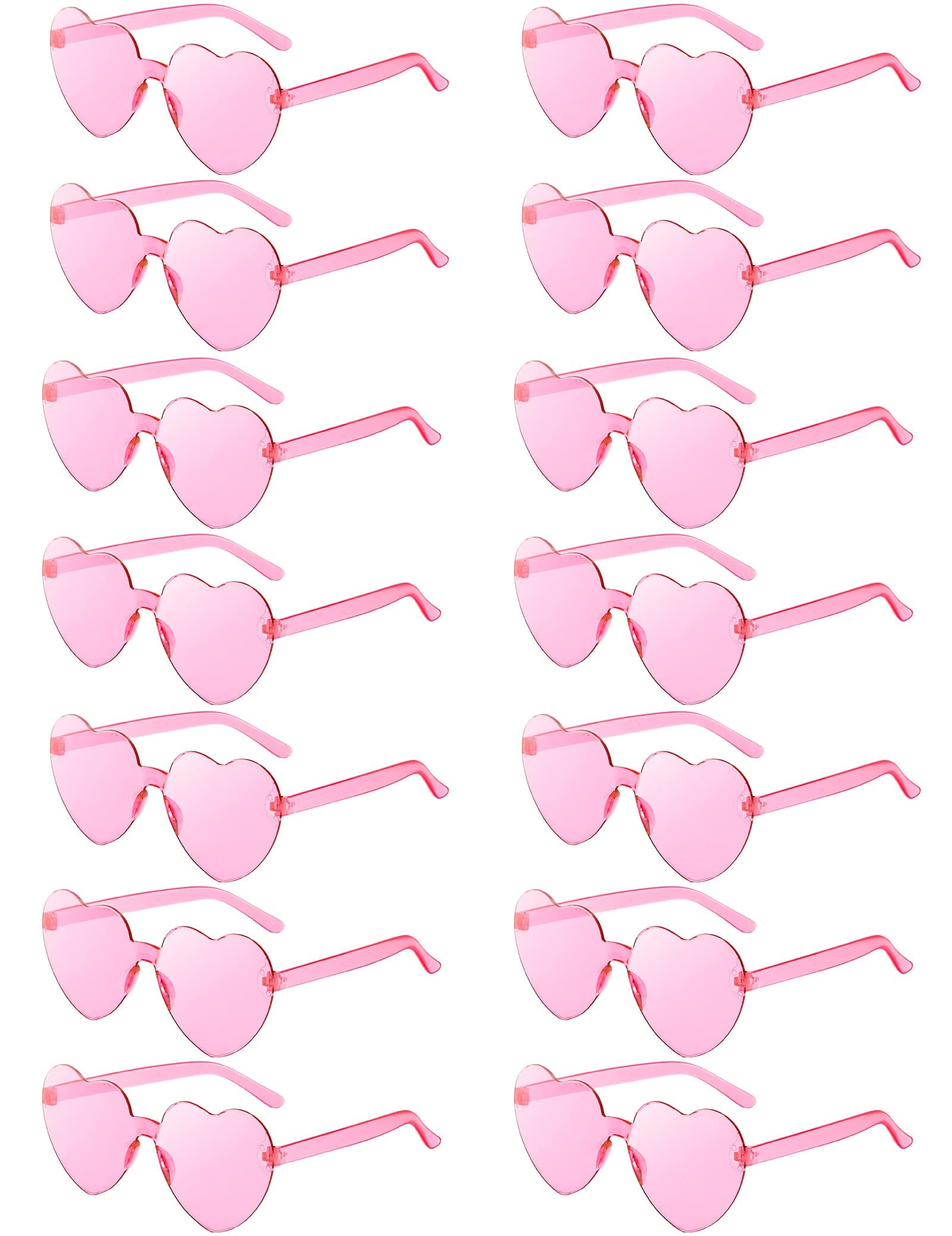 14 Pcs Heart Shaped Sunglasses for Women Heart Glasses Pack for Bachelorette Party Favor Valentines Gifts Pink 60 Millimeters