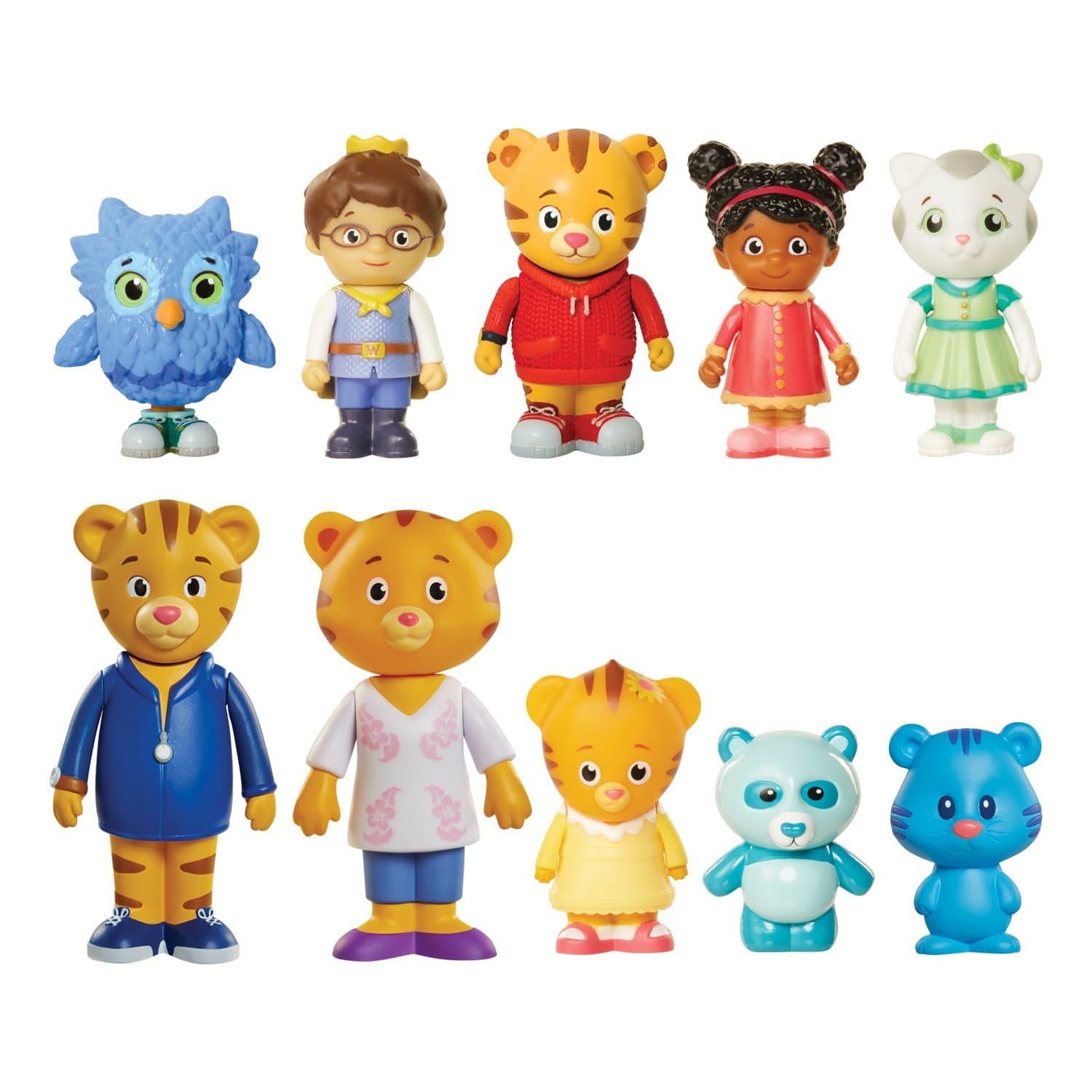 Daniel Tiger's Neighborhood Friends & Family Figure Set (10 Pack) Includes: Daniel, Friends, Dad & Mom Tiger, Tigey & Exclusive Figure Pandy [Amazon Exclusive] Friends & Family 10-Pack