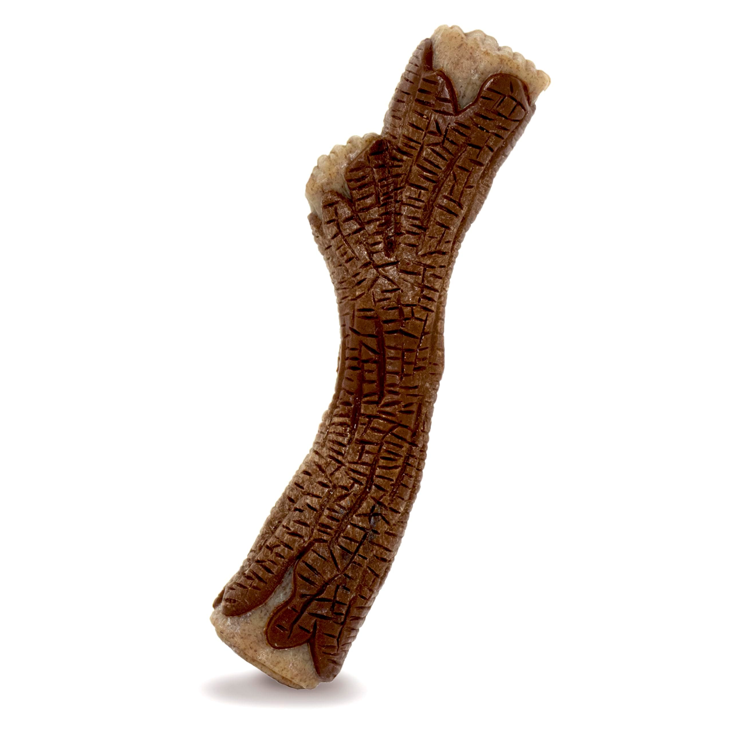 Nylabone Real Wood Stick Toy Strong Chew Toy for Dogs, Rubber Dog Toys for Moderate & Aggressive Chewers, Bacon Flavor, Medium - Up to 35 lbs, 1 Count Bacon Medium