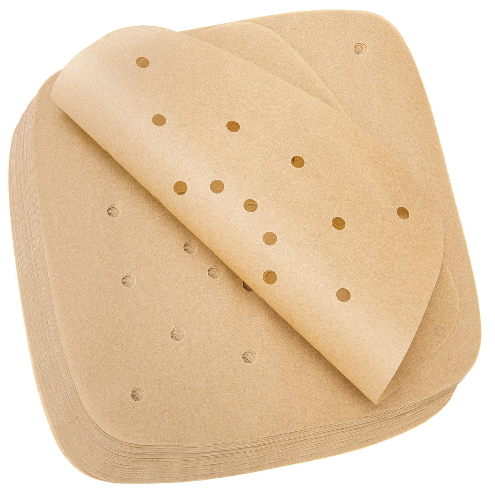 200pcs Air Fryer Parchment Paper Disposable Liner 8.5inch, Premium Perforated for Air Fryer, Streamer, Pans, No Burn, Easy Cleanup Brown