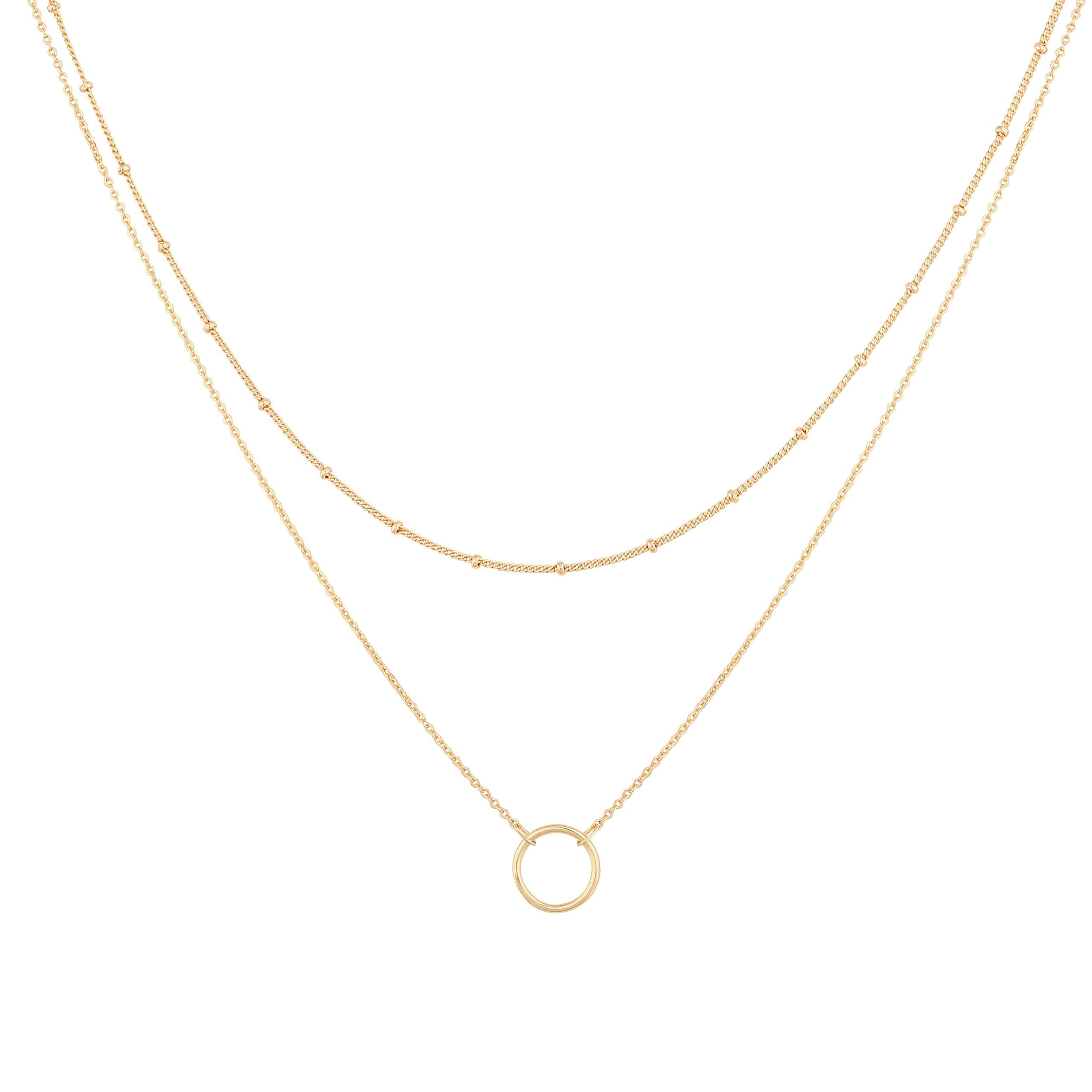 MEVECCO Layered Heart Necklace Pendant Handmade 18k Gold Plated Dainty Gold Choker Arrow Bar Layering Long Necklace for Women layer karma