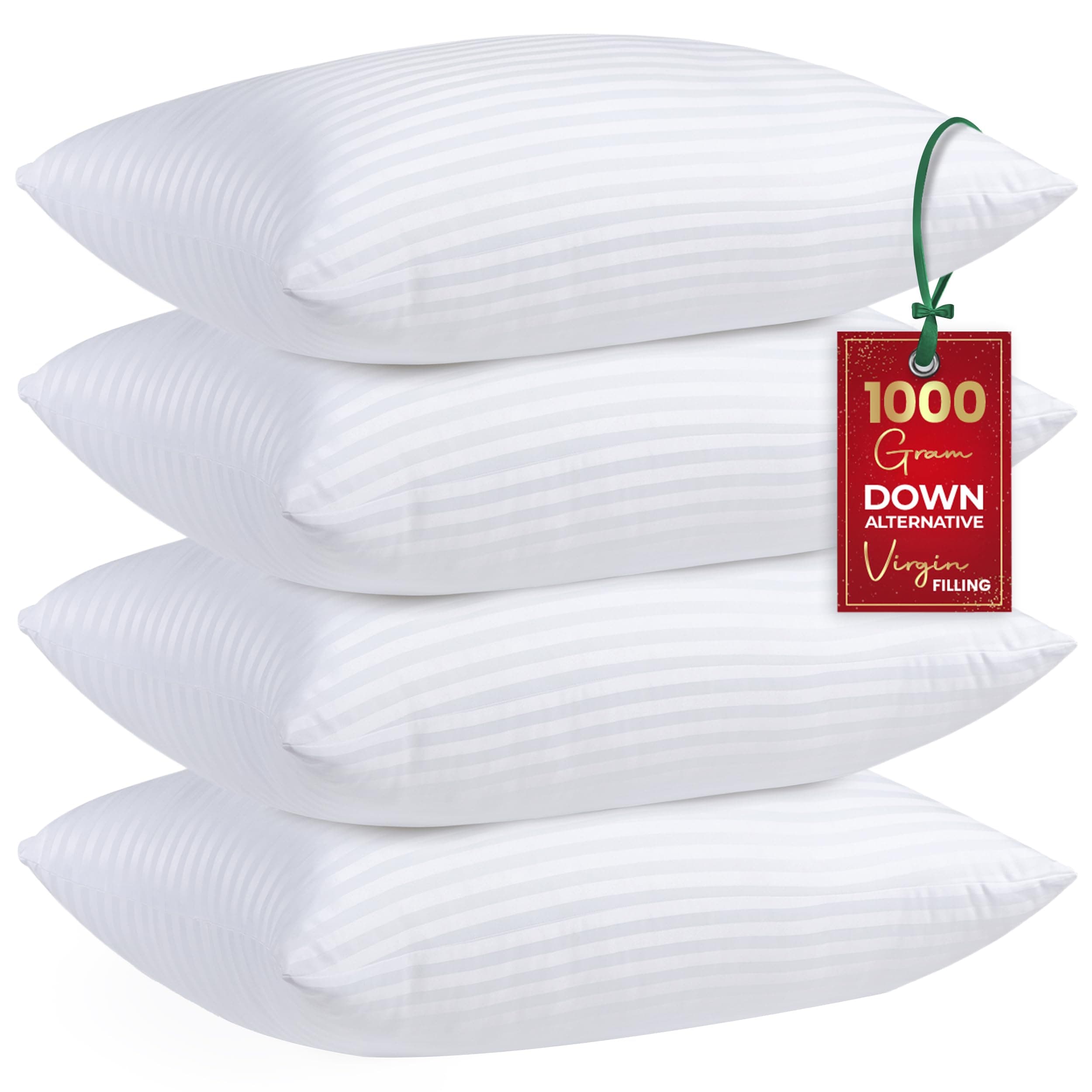 Utopia Bedding Utopia Bedding Bed Pillows Queen Size Set of 4 (White), Premium Soft Hotel Pillows, Original Down Alternative Filling, Pillow for Sleeping, Cooling Pillow for Back, Stomach and Side Sleeper Queen (Pack of 4)