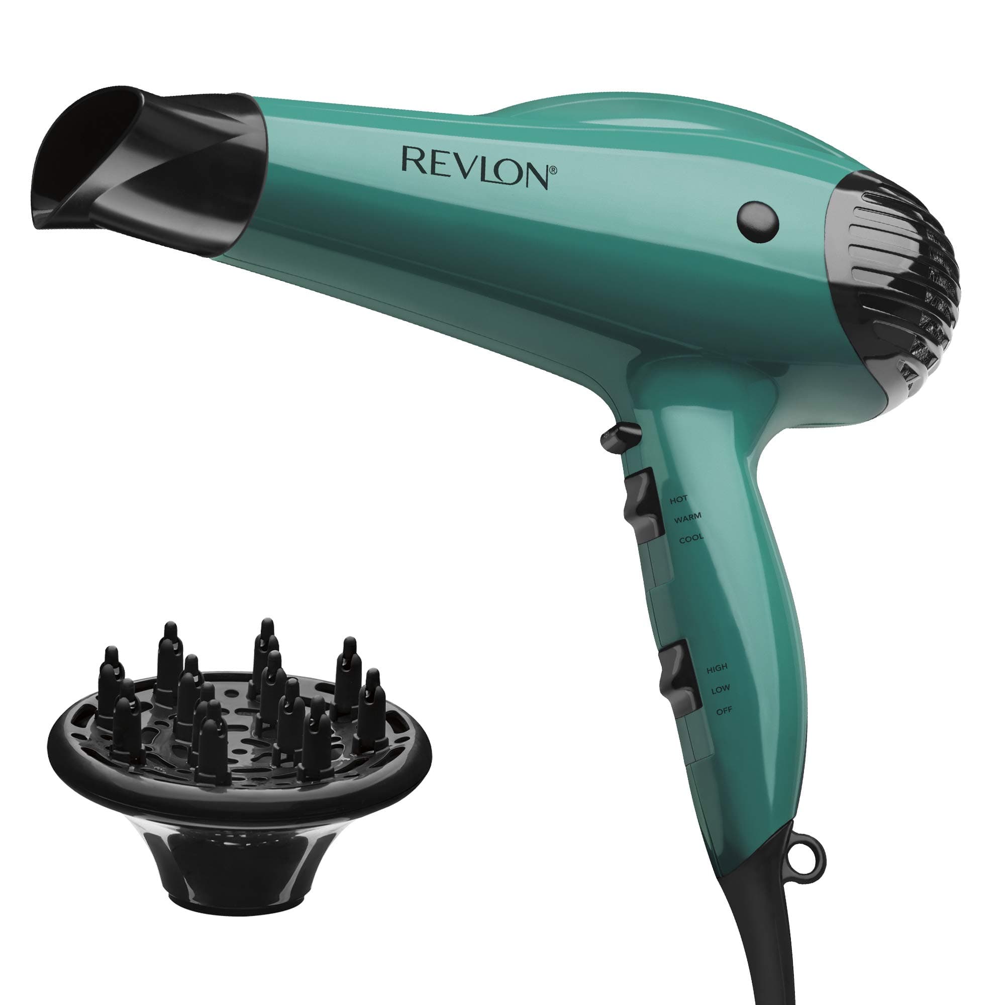 Revlon Volume Booster Hair Dryer | 1875W for Voluminous Lift and Body, (Green) 2 Piece Set