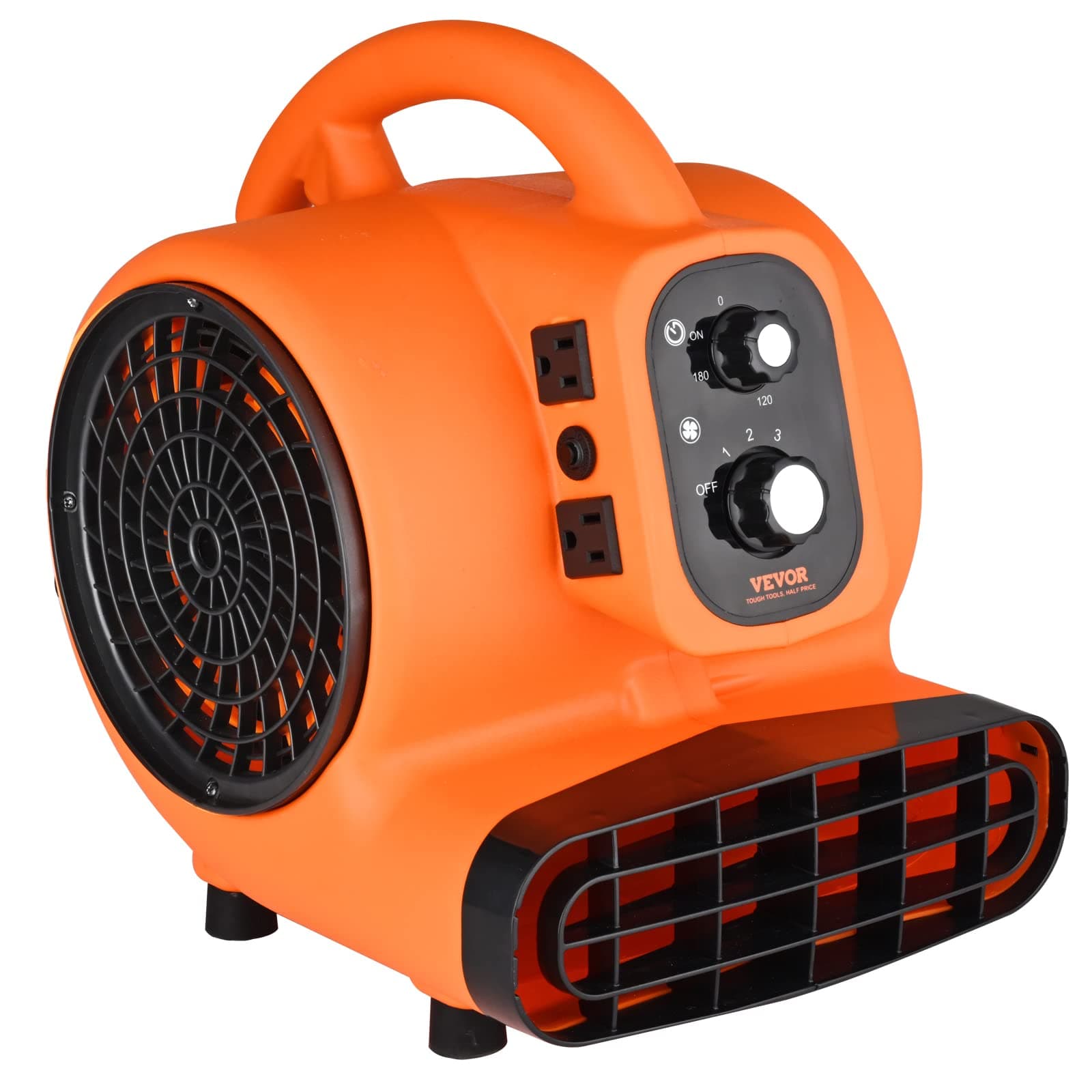 VEVOR VEVOR Air Mover, 1/4 HP 1000 CFM Carpet Dryer for Cooling and Ventilating, Portable Floor Blower Fan with 4 Blowing Angles and Time Function, for Janitorial, Home, Commercial Use