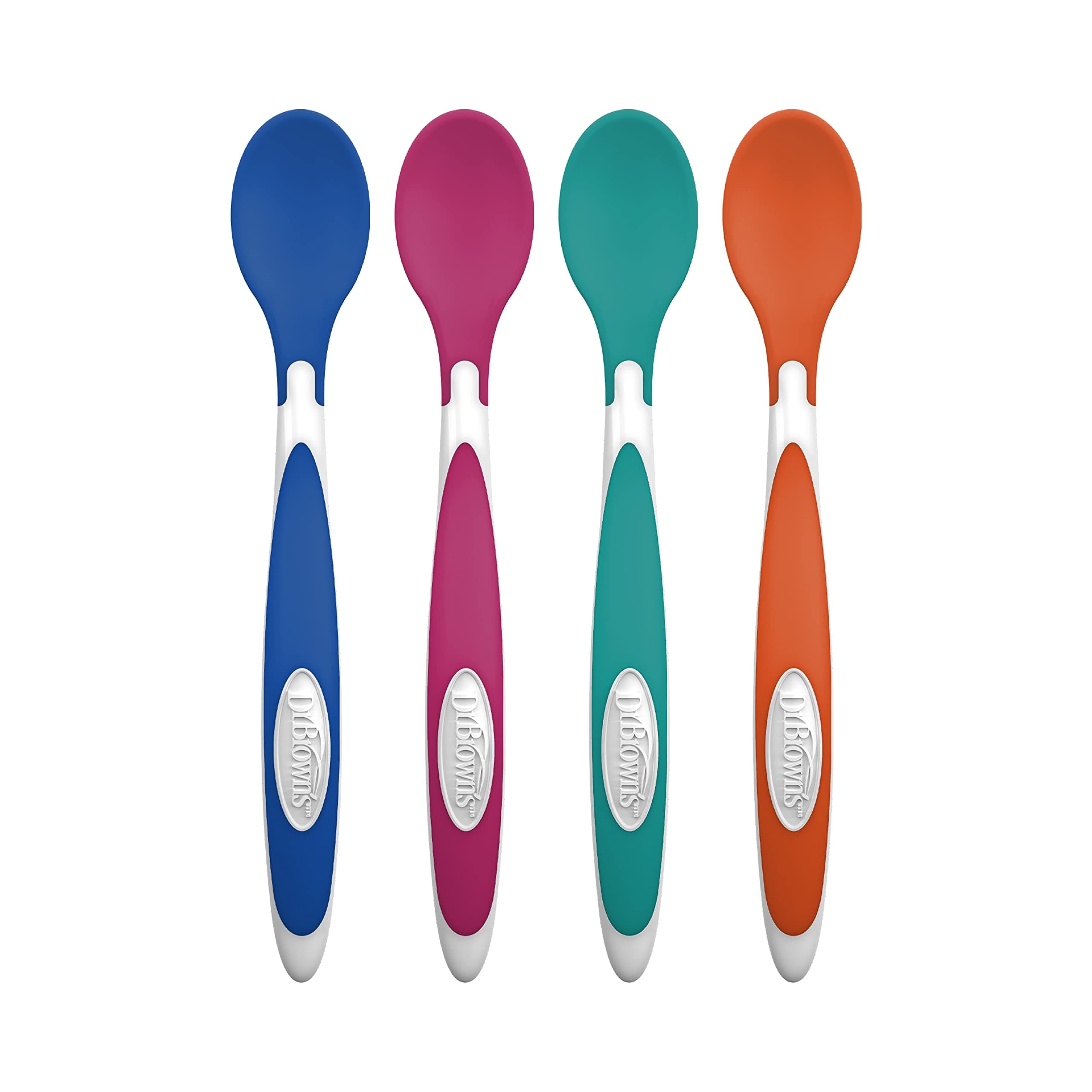 Dr. Brown's Designed to Nourish TempCheck Spoons, 4-Pack, Blue TempCheck, Color-Change Spoons