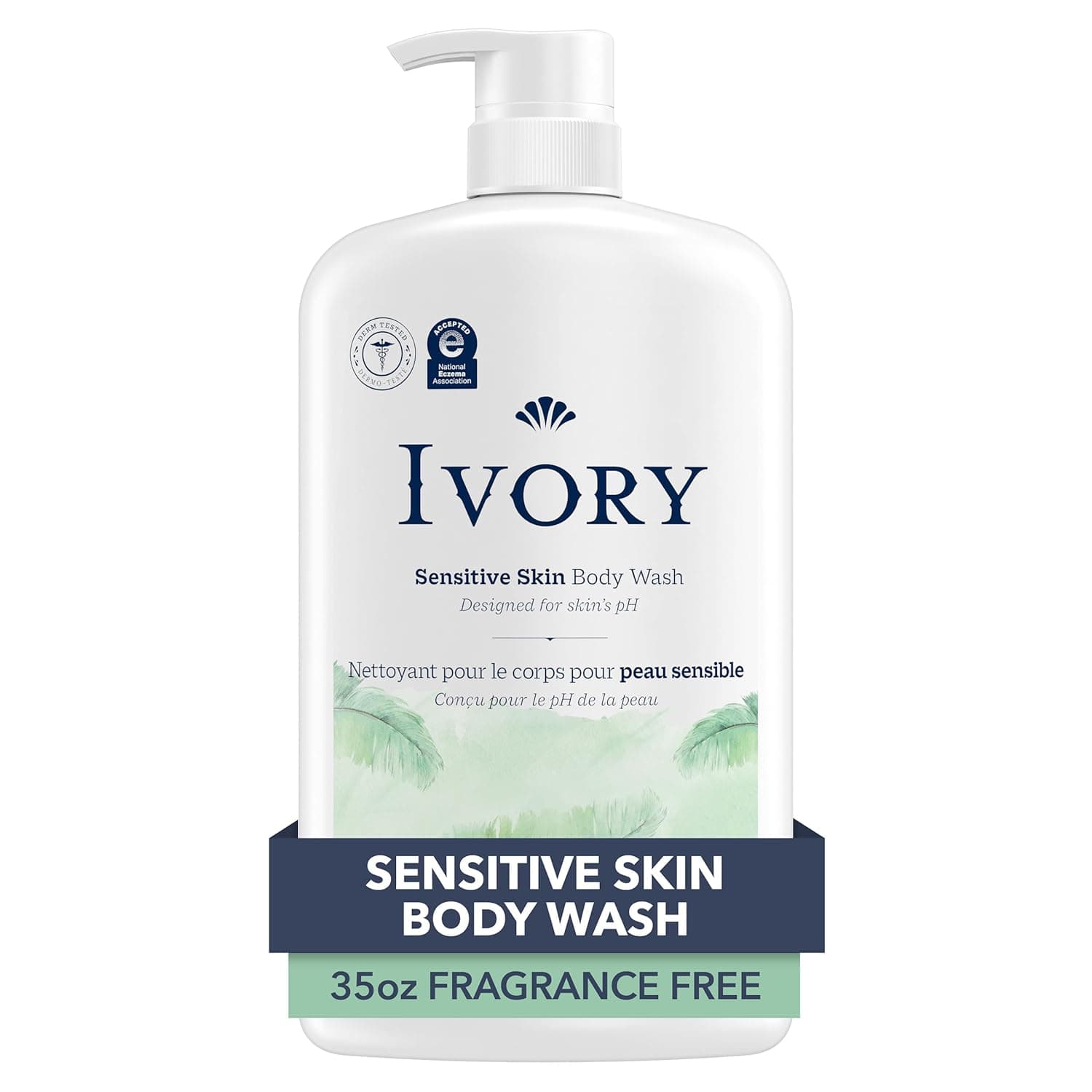 Ivory Body Wash, Designed for the Whole Family, Gentle Formula, Free of Dyes Heavy Perfumes Parabens Phthalates & Silicones, Fragnance-Free, 35 oz Fragrance Free 35 Ounce (Pack of 1)
