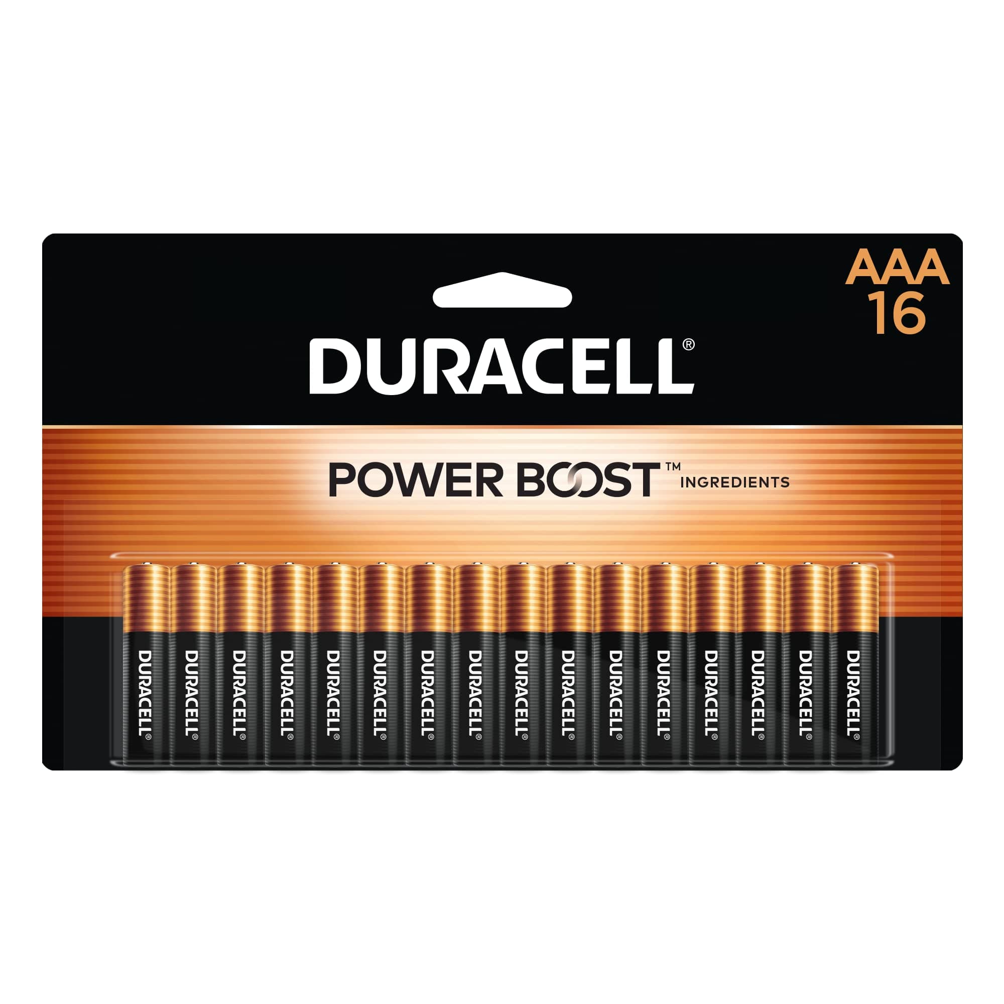 Duracell Coppertop AAA Batteries with Power Boost Ingredients, 16 Count Pack Triple A Battery with Long-lasting Power, Alkaline AAA Battery for Household and Office Devices 16 Count (Pack of 1)