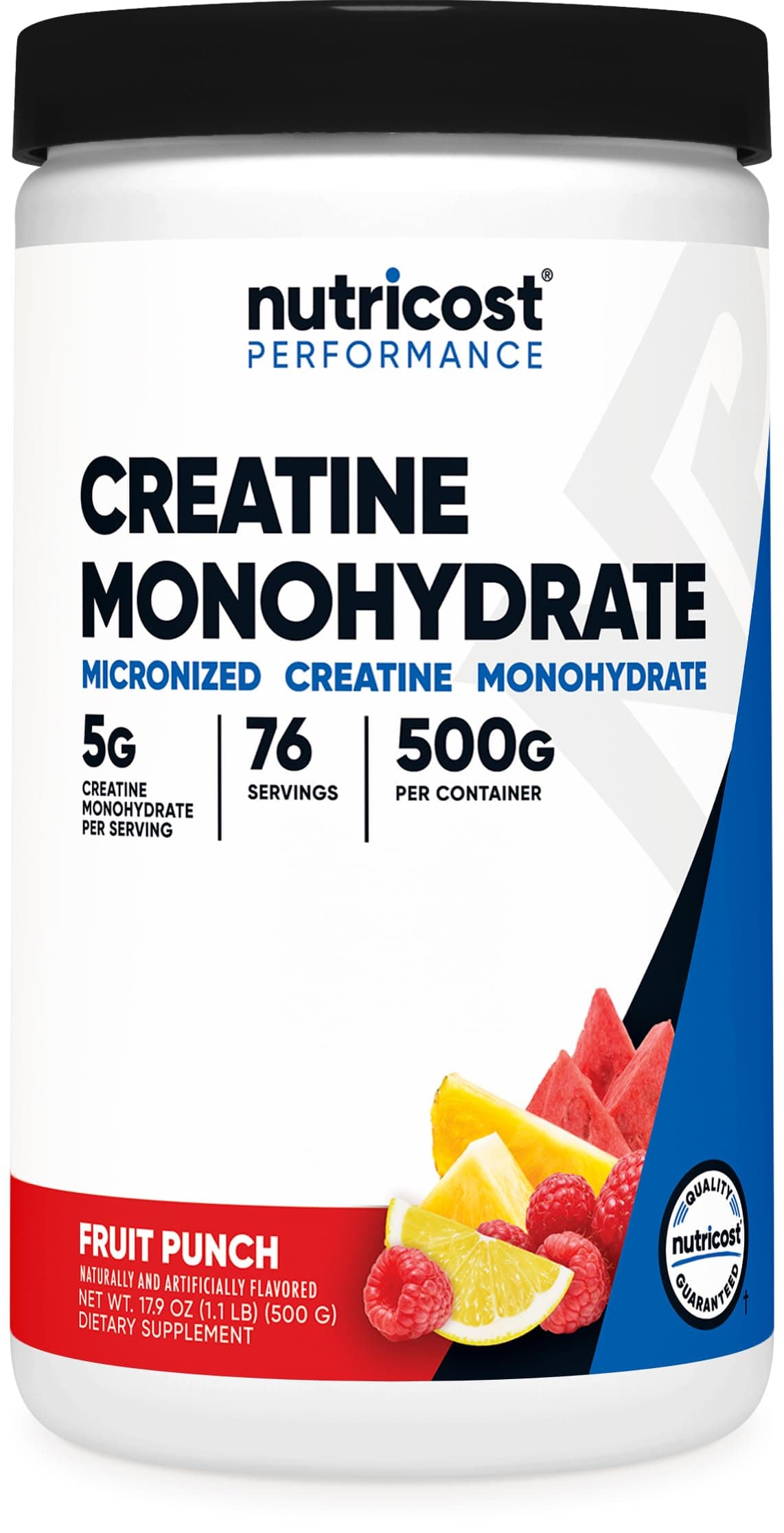 Nutricost Creatine Monohydrate Powder (Fruit Punch, 500 Gram) Fruit Punch 500 Gram (Pack of 1)