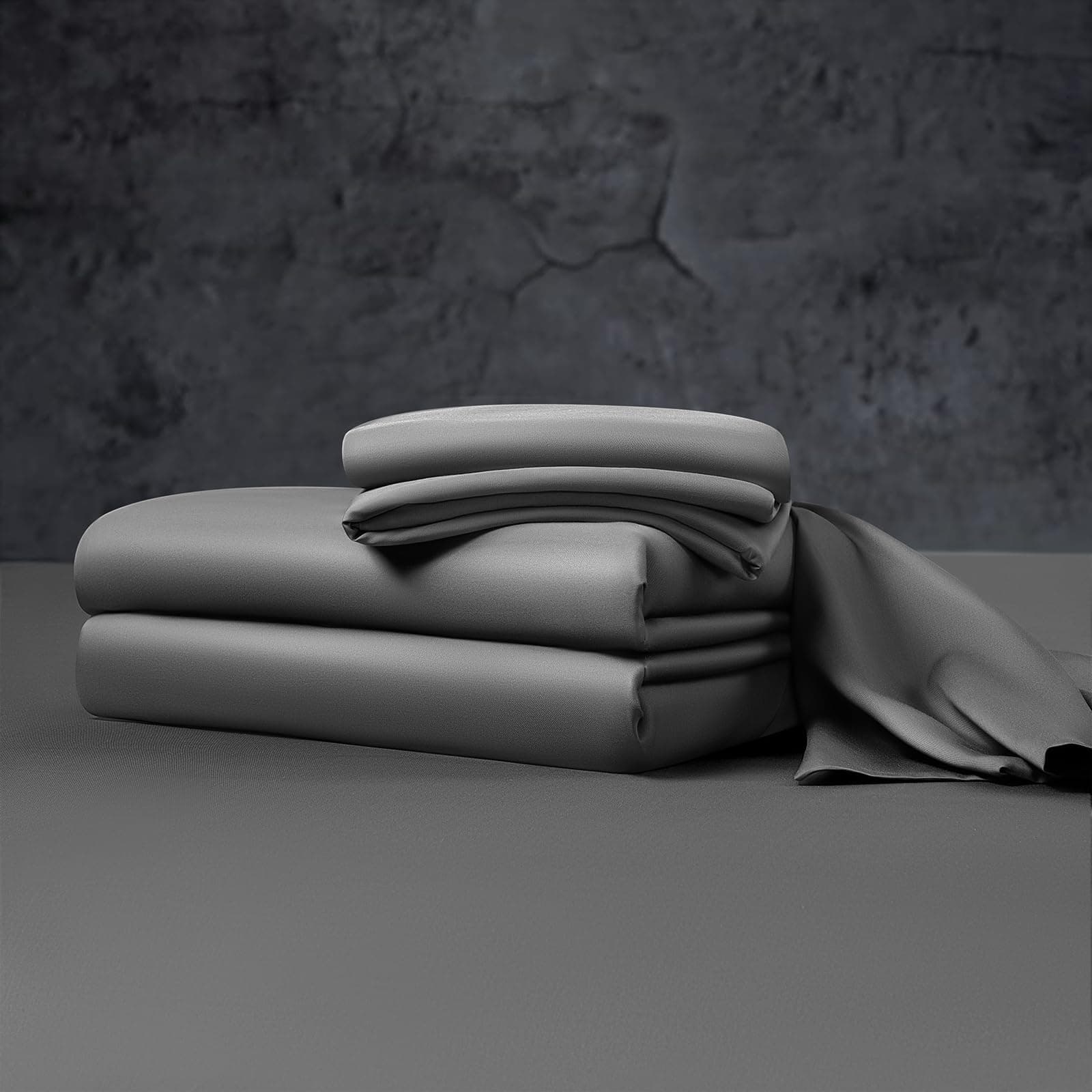 Luxury 100% Organic Tencel Cooling Sheets Queen Size, Expertly Crafted from Austrian Eucalyptus, Silky Soft Lyocell Sheets with 6"-18" Deep Pocket, Hypoallergenic Bed Sheet Set（Queen, Dark Gray) Drak Gray Queen