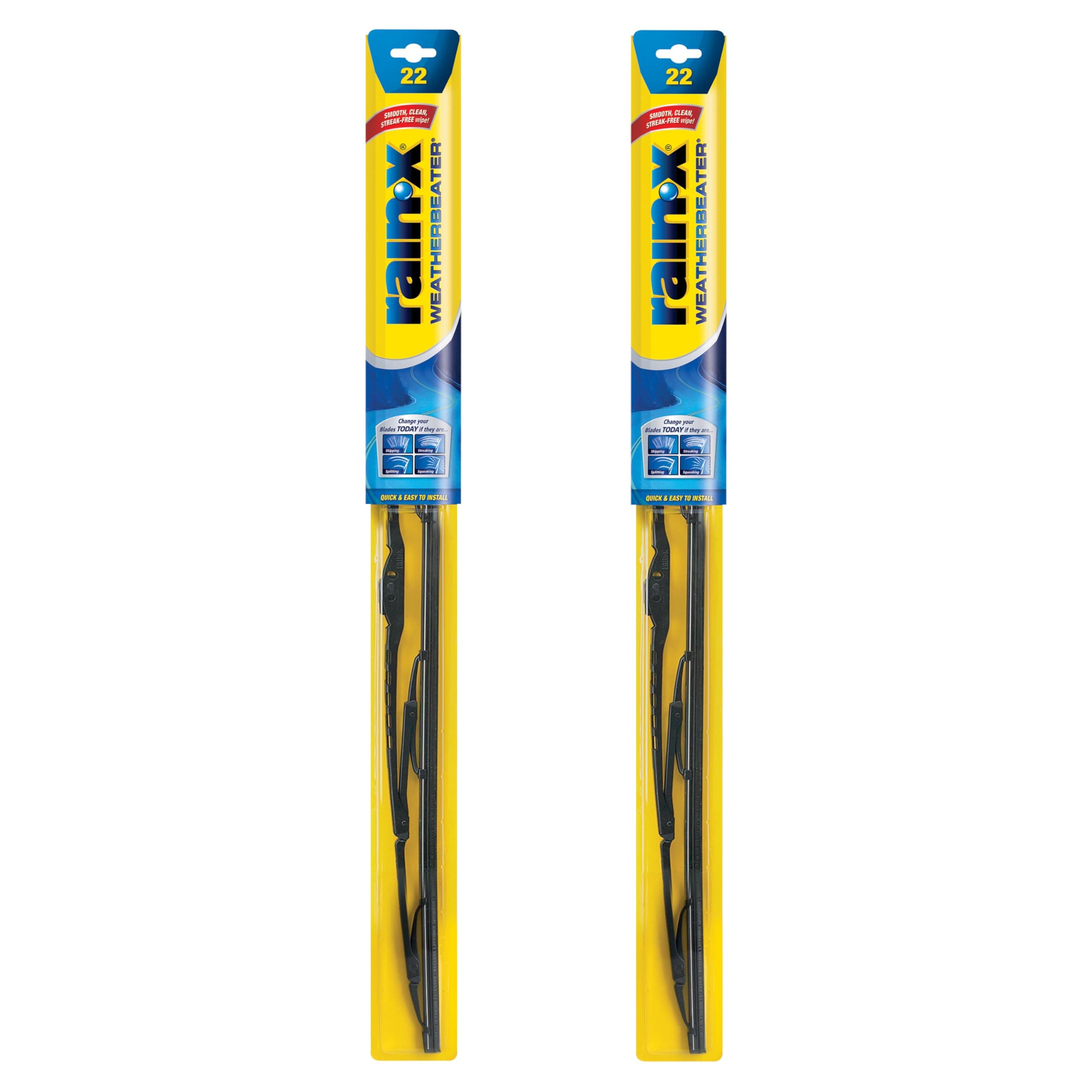Rain-X 820149 WeatherBeater Wiper Blades, 22" Windshield Wipers (Pack of 2), Automotive Replacement Windshield Wiper Blades That Meet Or Exceed OEM Quality And Durability 22" and 22" Pack of 2