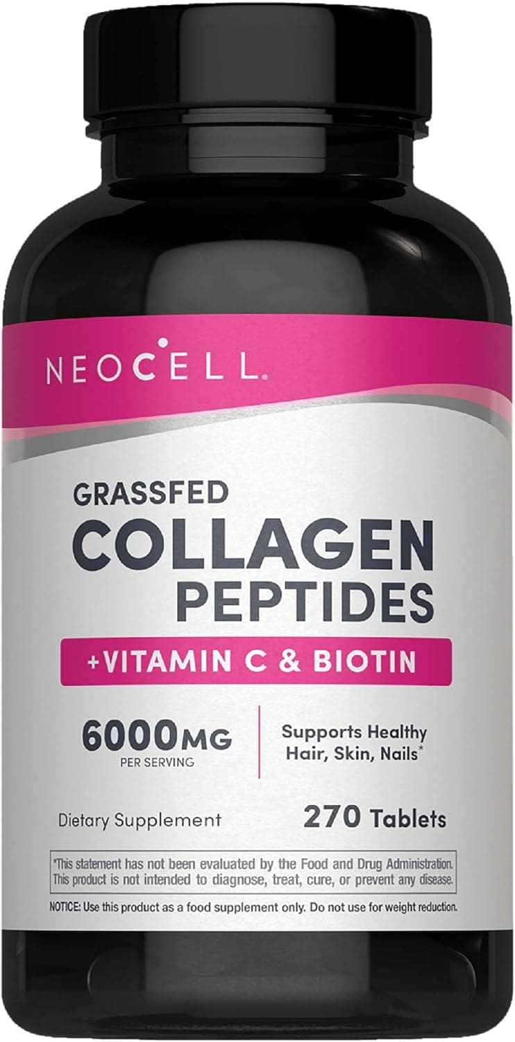 NeoCell Super Collagen With Vitamin C and Biotin, Skin, Hair and Nails Supplement, Includes Antioxidants, Tablet, 270 Count, 1 Bottle 270 Count (Pack of 1) Vitamin C+ Biotin