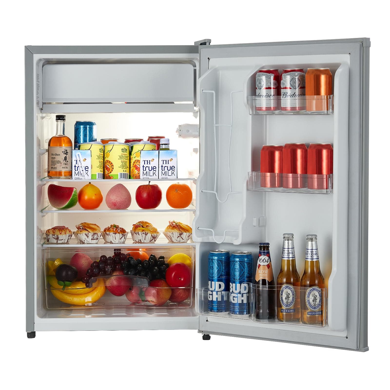 4.3 Cu. Ft Mini Fridge - 122l Energy Efficient Compact Refrigerator, 0.73 KWh/24h, 40DB Ultra-Quiet Operation, Perfect for Bedroom, Office, Apartment, Dorm, or Kitchen White