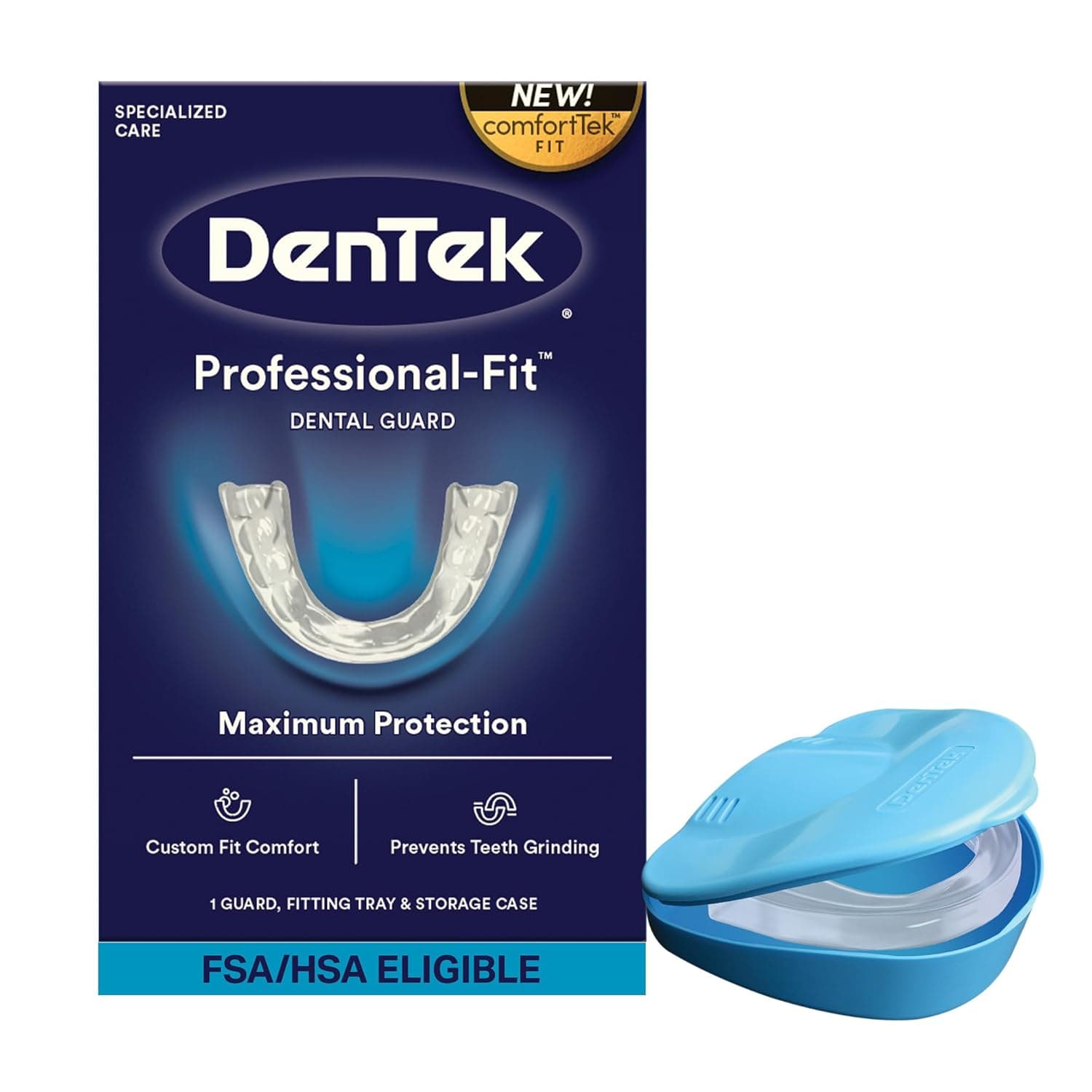DenTek Professional-Fit Dental Guard, Mouth Guard for Grinding Teeth at Night, 1 Count 1 Count (Pack of 1)