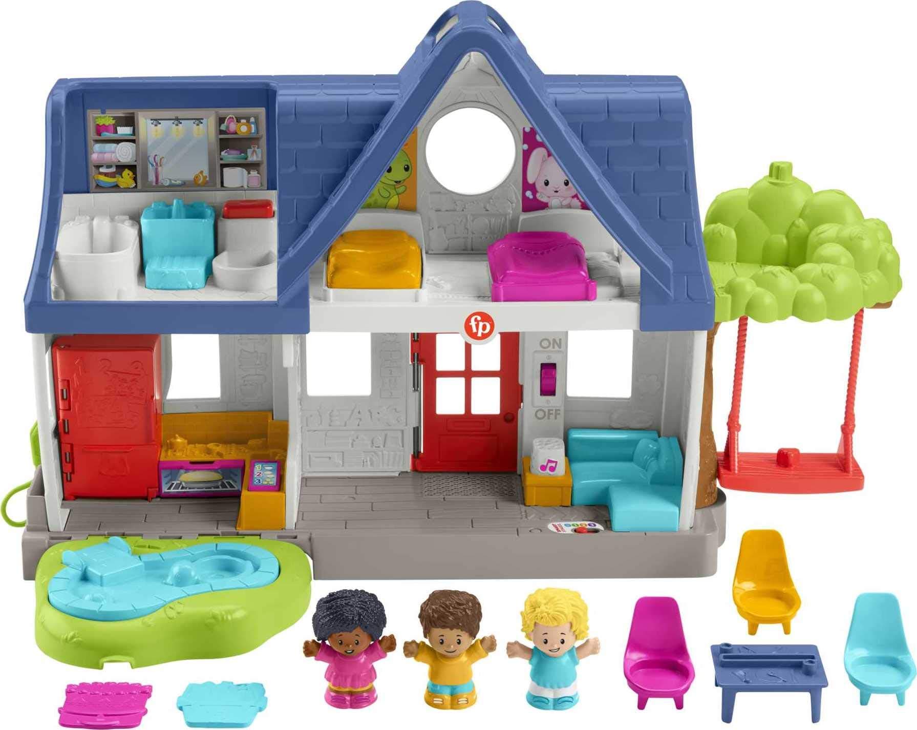 Fisher-Price Little People Toddler Toy Friends Together Play House Pretend Playset with Learning Songs for Preschool Kids Ages 1+ Years Playset Simplified Packaging