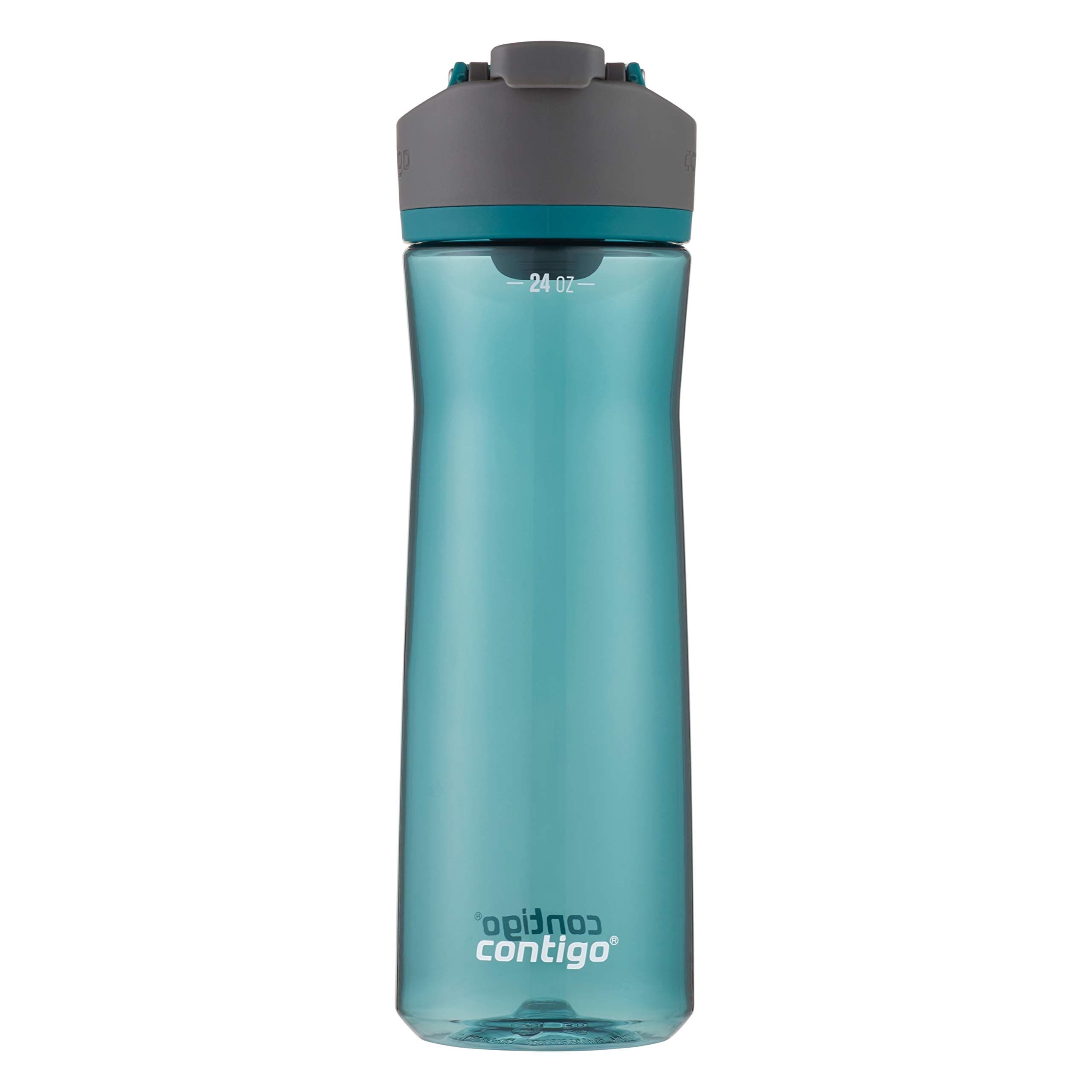 Contigo AUTOSEAL Cortland 24oz Water Bottle BPA-Free Plastic Spill Leak-Proof Lid and Carry Handle Dishwasher Safe Spirulina Spirulina 24 Ounces