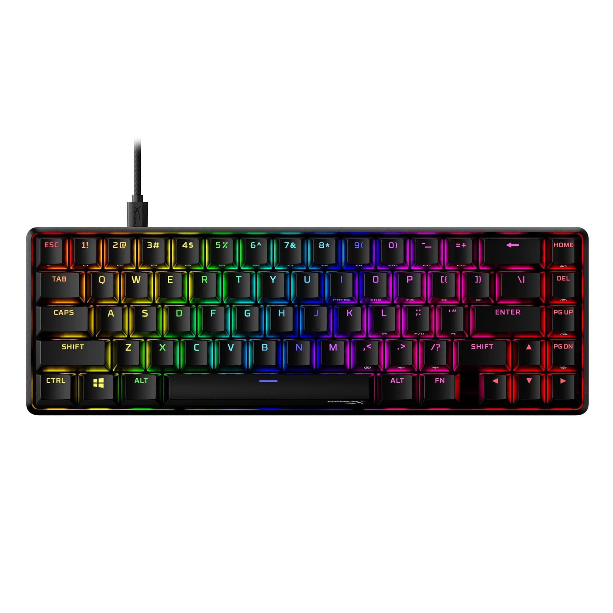 HyperX HyperX Alloy Origins 65 - Full Size Mechanical Gaming Keyboard Red Switch RGB LED Backlit Double Shot PBT Keycaps Computer Gamer Wired Linear Keyboard for PC Xbox PlayStation, Black (Renewed) 65% HyperX Red