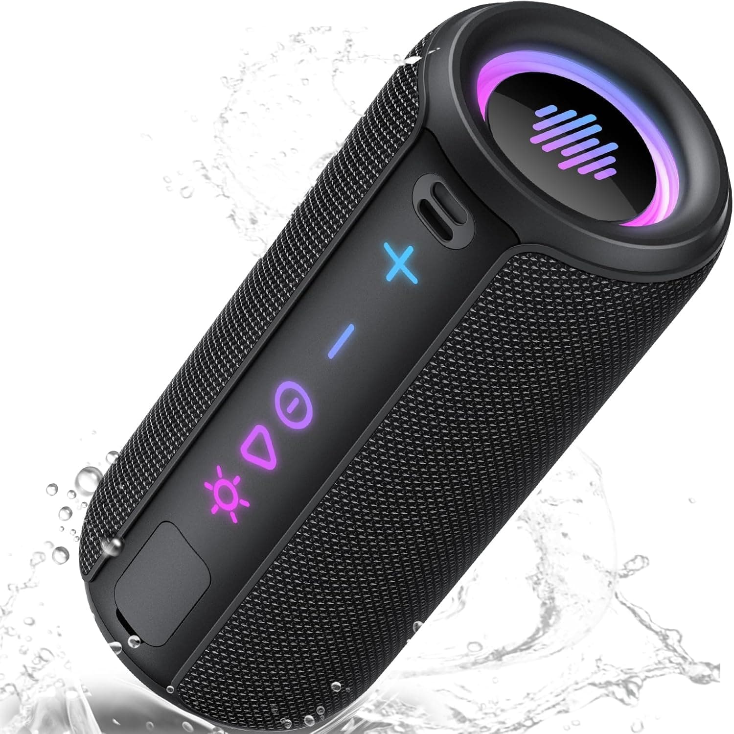 TIMU Portable Speaker Bluetooth 5.4, Super Loud Speaker Wireless, Boost Bass 3.0, 30H Playtime, 8 RGB Modes, IPX7 Waterproof, TWS Pairing, for Outdoor/Home/Party, Gift Ideas Matte Black