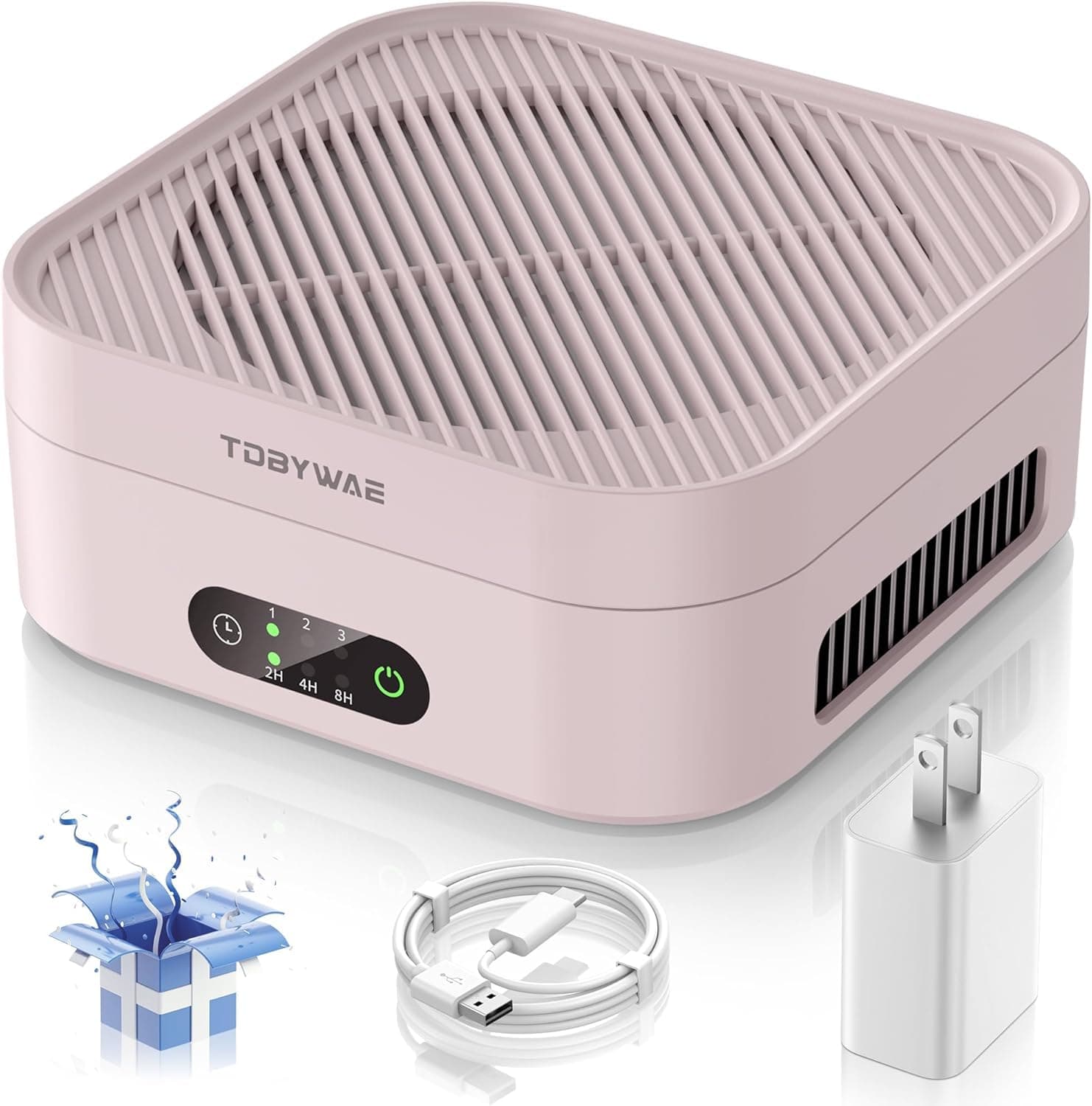Air Purifier for Home, True HEPA Filter, 600 Sq Ft Coverage, Ultra-Quiet & Portable for Bedroom - Pink