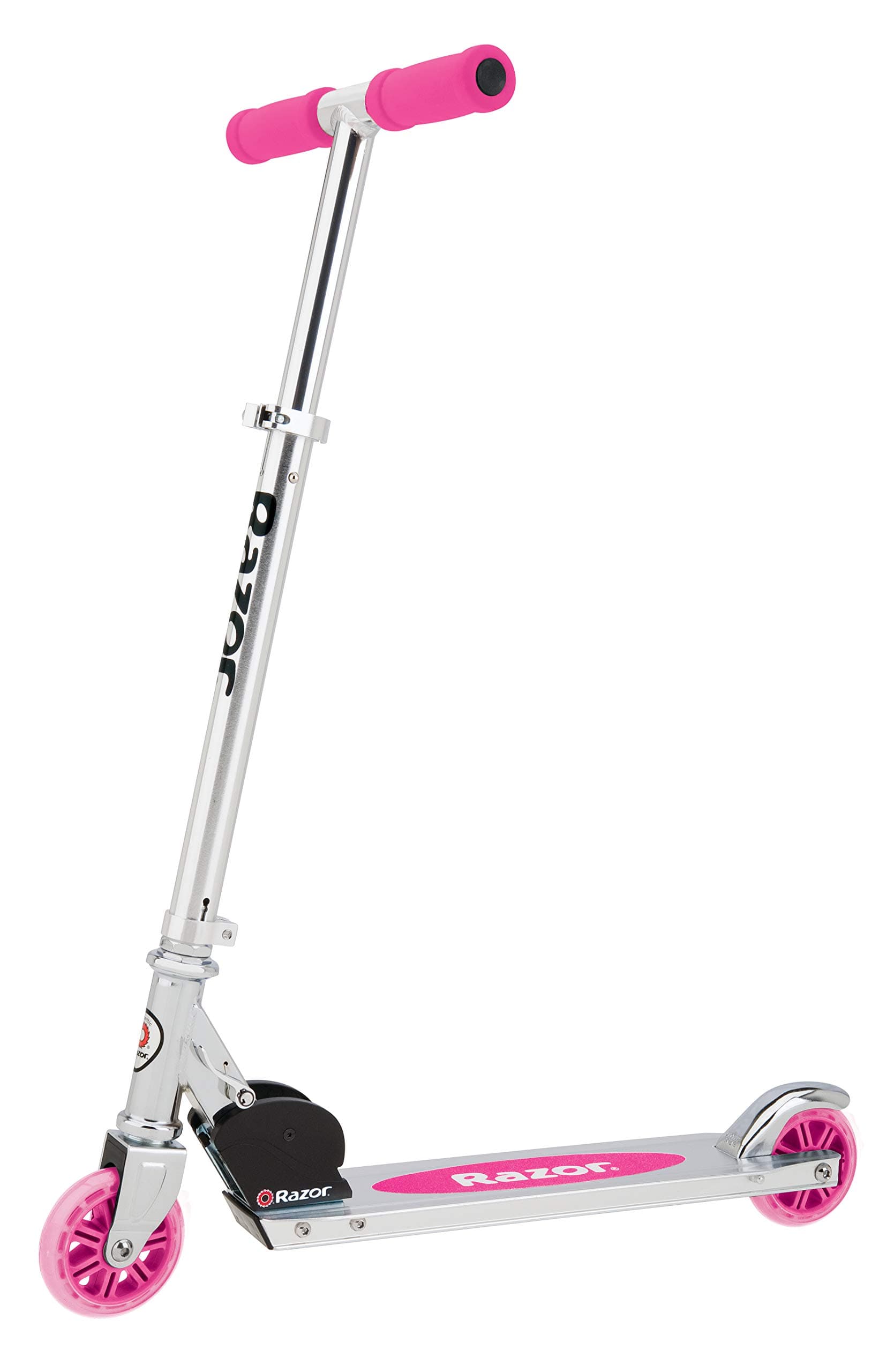 Razor A Kick Scooter for Kids - Lightweight, Foldable, Aluminum Frame, and Adjustable Handlebars Pink