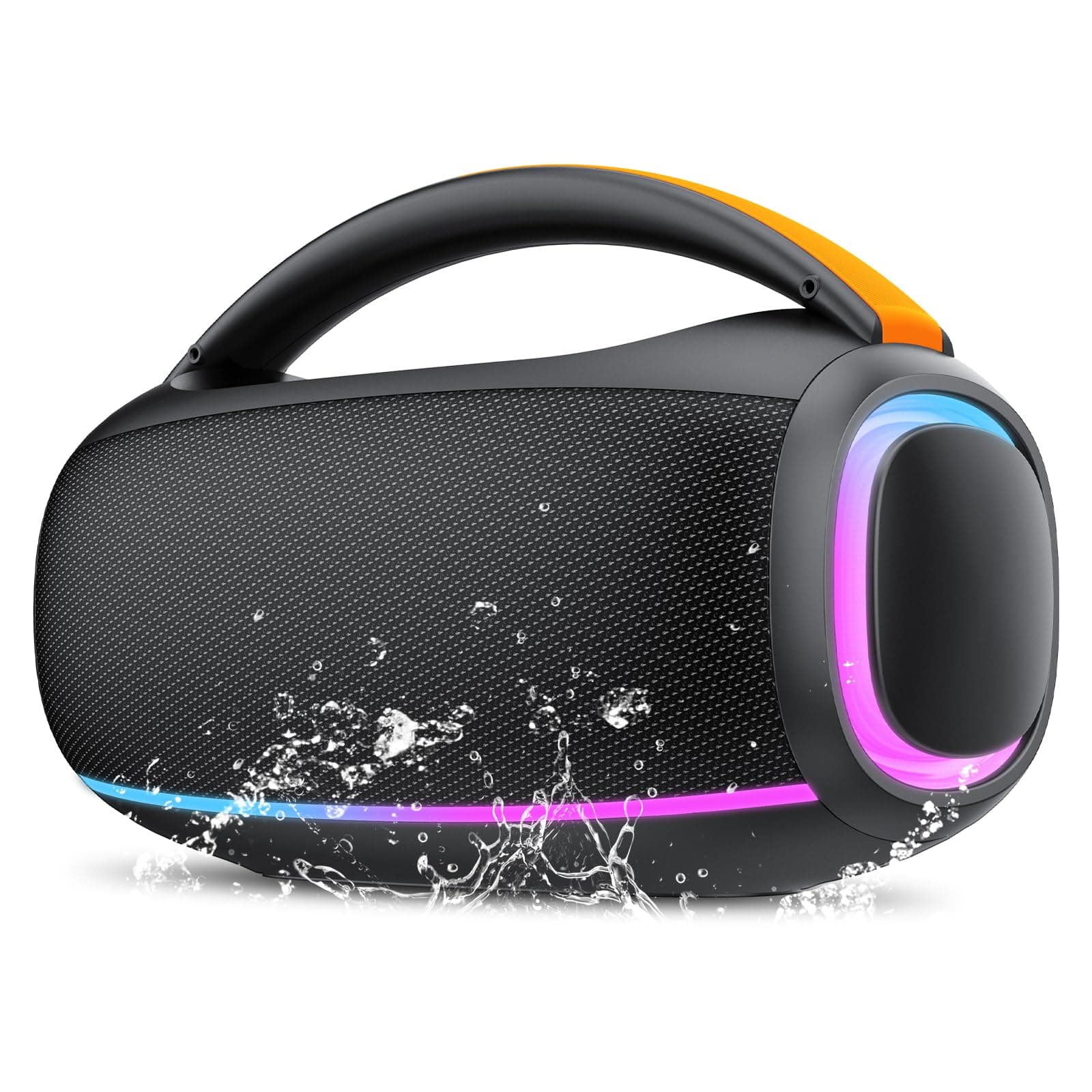 Speakers Bluetooth Wireless: 80w Loud Speaker with Bass, 30H Playtime, IPX7 Waterproof, Large Speakers for Work, Outdoor, Workshop, Garage, Portable Speaker with TWS Black