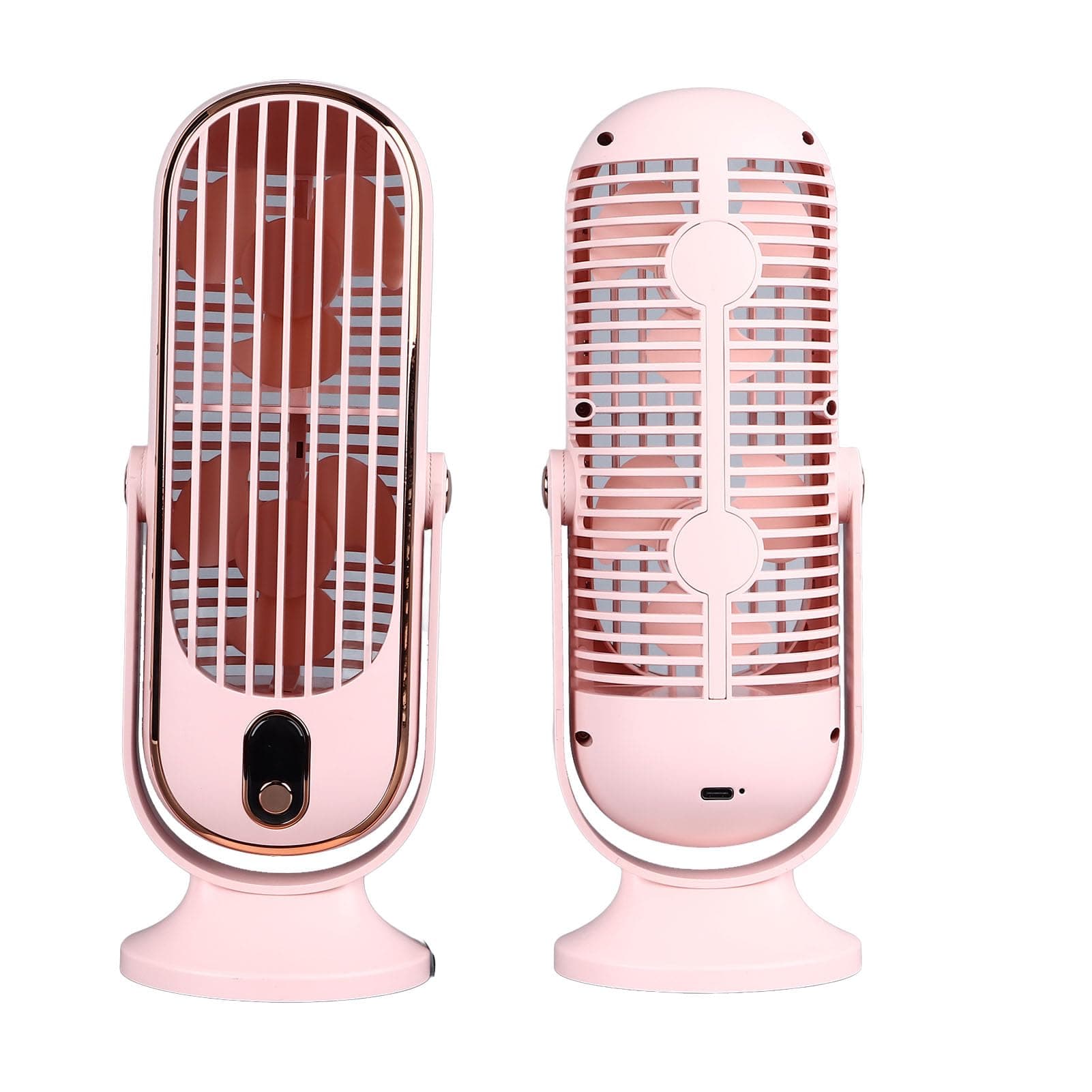 Ymiko USB Rechargeable Tower Fan for Bedroom Compact Quiet Oscillating Desk Fan with Multiple Speed Settings for Home and Office Use Portable Personal Cooling (Pink)