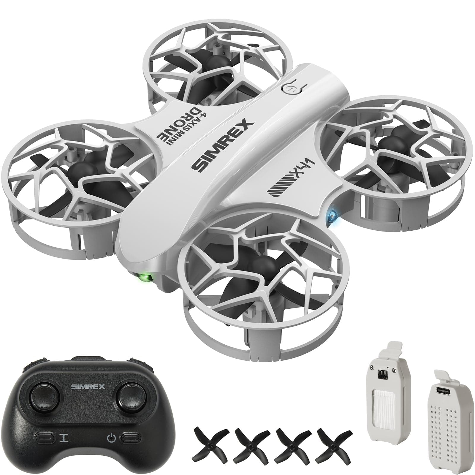 SIMREX Mini Drone for Kids & Beginners, RC Quadcopter with Altitude Hold, 3 Speed Modes, One Key Takeoff/Landing, Headless Mode, Cool LED Lights, Stunt Flip, Ideal Christmas Birthday Gift Toy(Gray)