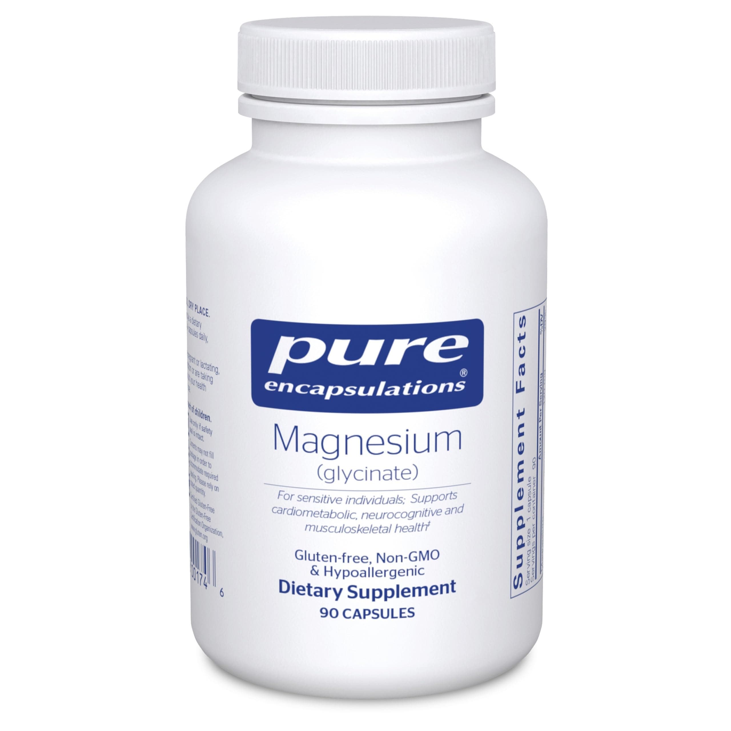 Pure Encapsulations Magnesium (Glycinate) - Supplement to Support Stress Relief, Sleep, Heart Health, Nerves, Muscles, and Metabolism* - with Magnesium Glycinate - 90 Capsules 90 Count (Pack of 1)