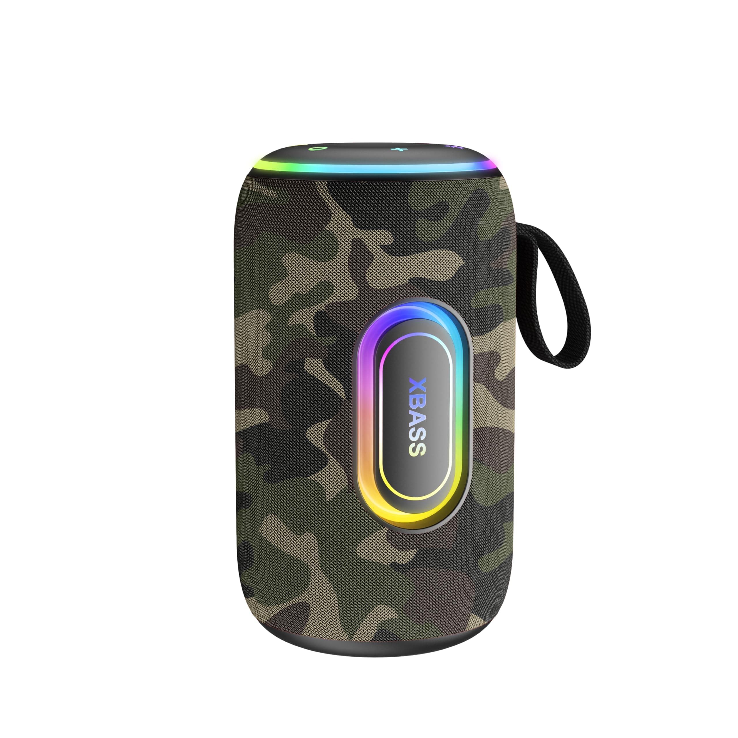 taopodo Portable Bluetooth Speaker, Bluetooth 5.4 Speaker, 30W Dual Speaker, 2.0 Channel, Deep Bass, 30H Playtime, Colorful RGB Lights, IPX7 Waterproof, TWS pairing for Outdoor/Home, Gift Ideas (army green)