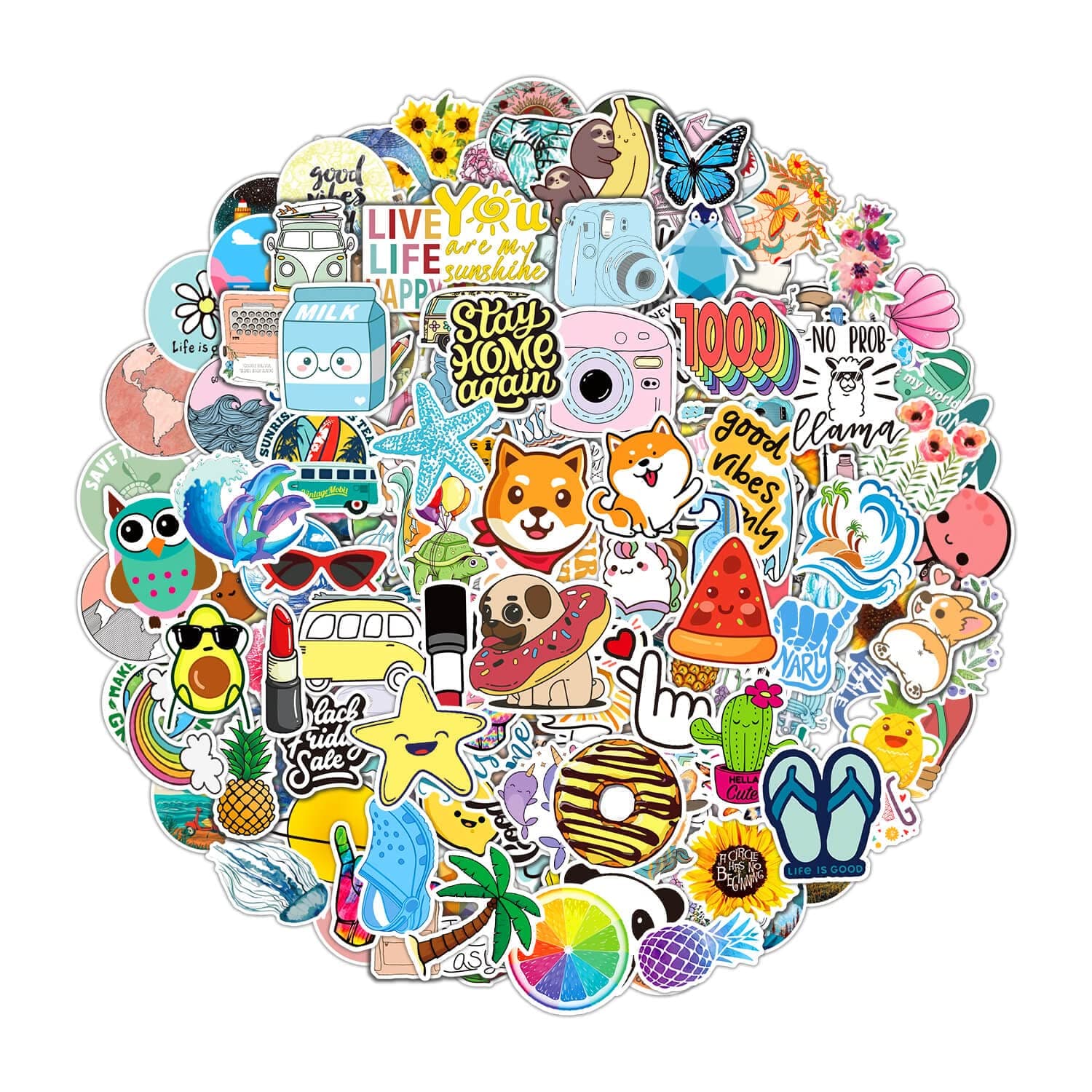 200 PCS Water Bottle Stickers for Kids Teens, Cute Vinyl Waterproof Laptop Skateboard Stickers for Aesthetic Car Decals Computer Hydroflask Adults Teens Kids Girls (200 pcs)