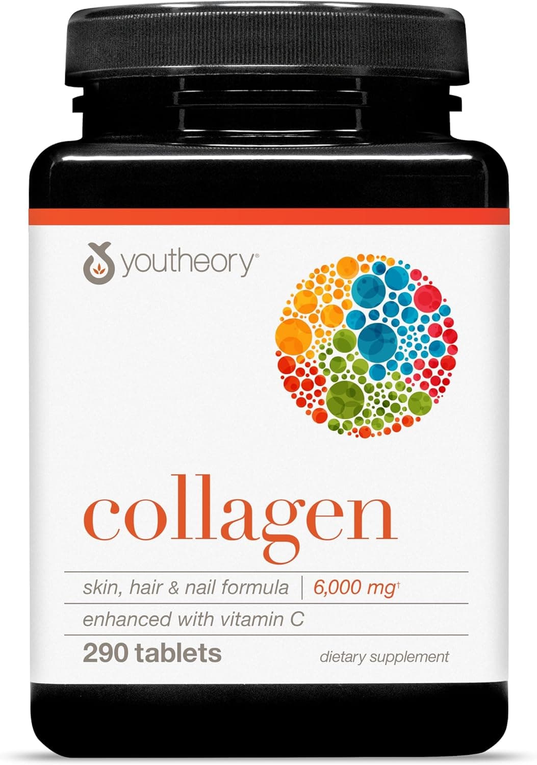 Youtheory Advanced Collagen - 6,000 mg - with Vitamin C & Amino Acids - for Hair Growth, Skin & Nails* - Supports Joint, Bone & Muscle Health* - for Women and Men - 290 Tablets (48-Day Supply) 290 Count (Pack of 1) Vitamin C