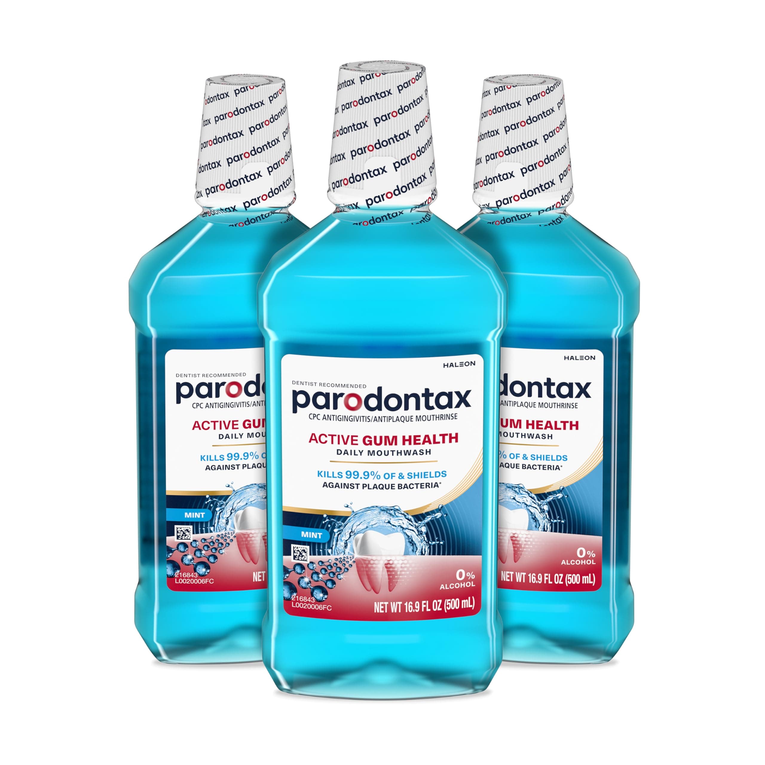 Parodontax Active Gum Health Mouthwash, Antiplaque and Antigingivitis Mouthwash, Mint, 3x16.9 Fl Oz Mouthwash Mint
