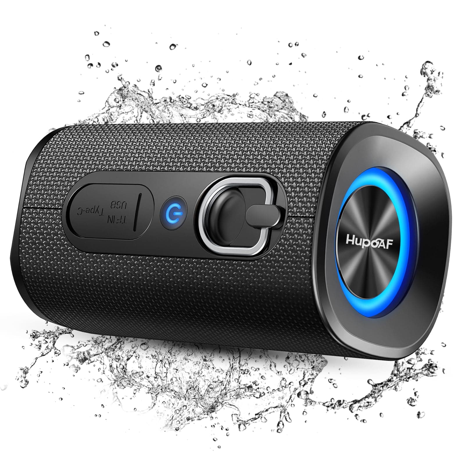 Bluetooth Speaker, 2026 BT5.4 Wireless Bluetooth Speaker with 20W 3D-Stereo Deep Bass, HD Call, Colorful RGB Lights, TF-Card USB, TWS Pairing, IP-X7 Waterproof for Outdoor Travel Party Home Beach Black Pro