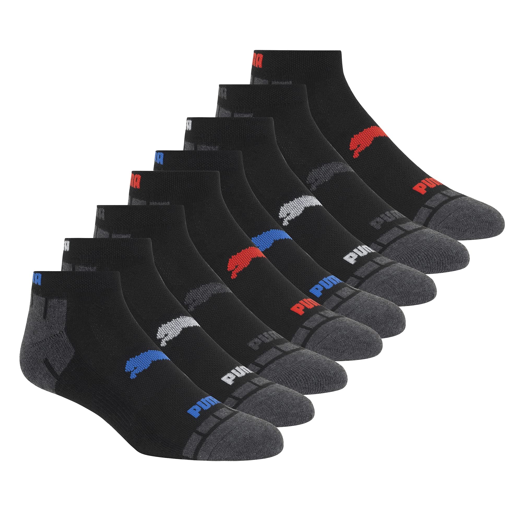 PUMA Men's 8 Pack Low Cut Socks 10-13 Black