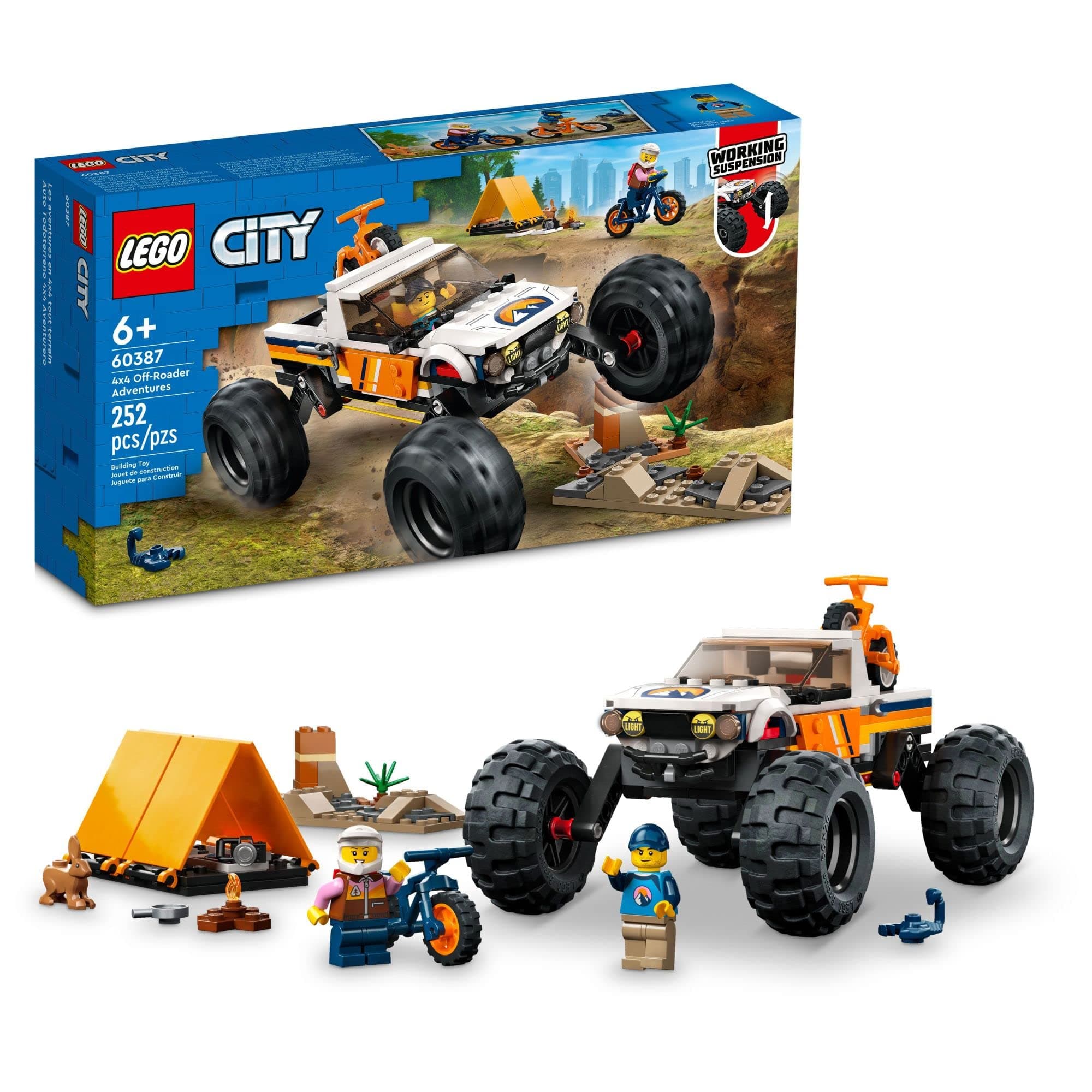 LEGO City 4x4 Off-Roader Adventures Toy Truck - Building Blocks for Boys & Girls, Ages 6+ Years - Monster Truck Pretend Play Toy - Gift Ideas - 60387