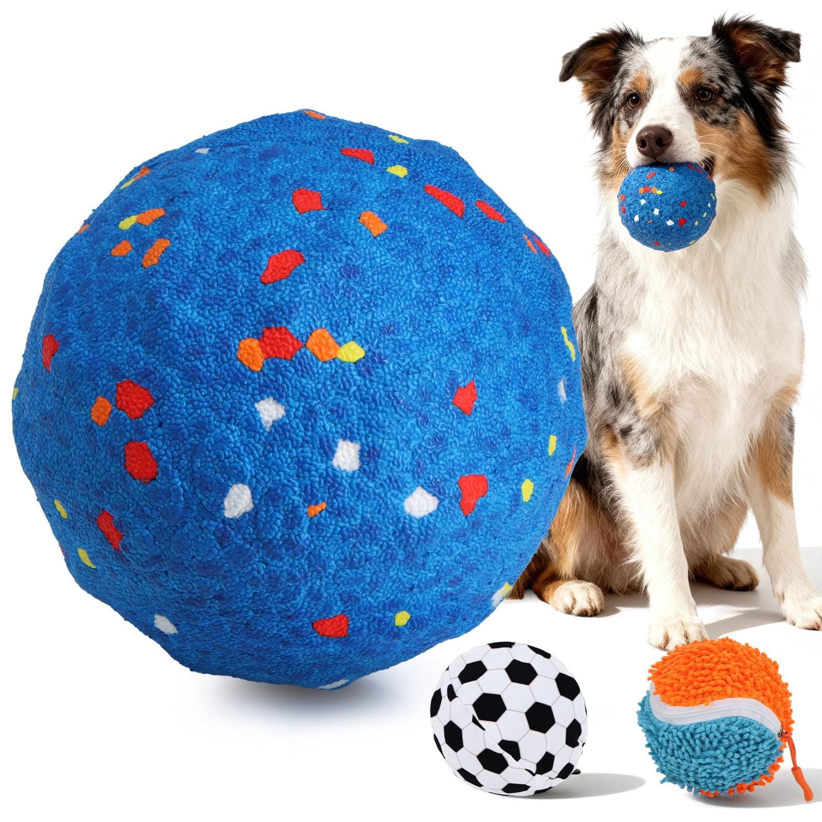 Smart Interactive Dog Toys Balls, Durable Pet-Safe E-TPU Material with Outer Cover, Anti Boredom Dog Toys to Keep Them Busy Active Bouncing Ball for Medium and Large Dogs