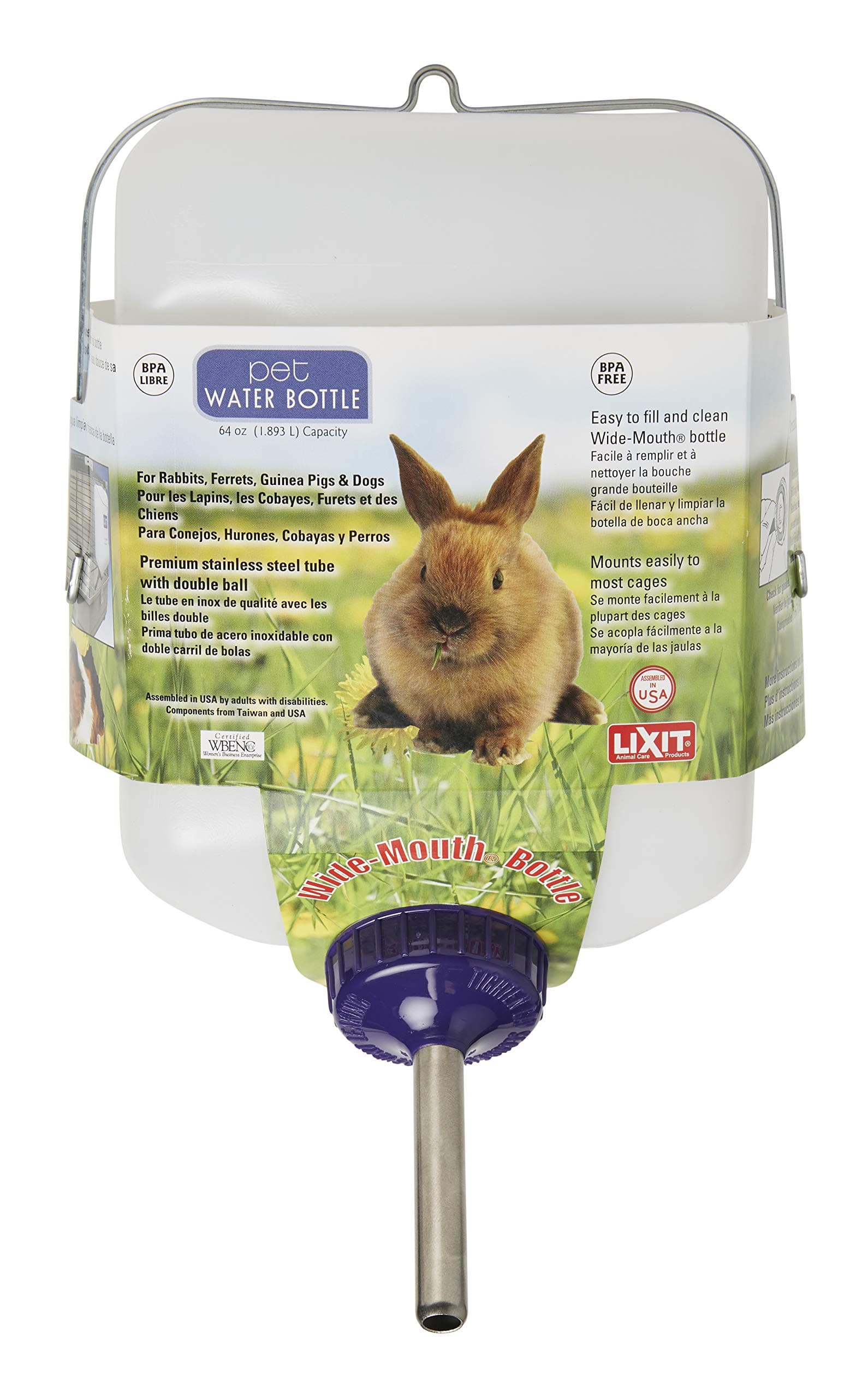 Lixit All-Weather Rabbit Water Bottle, 64oz 64 Ounce