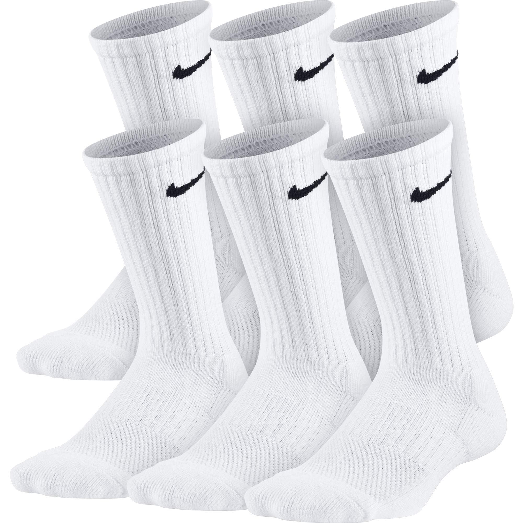 Nike Kids' Everyday Cushion Crew Socks (6 Pairs) Medium White/Black