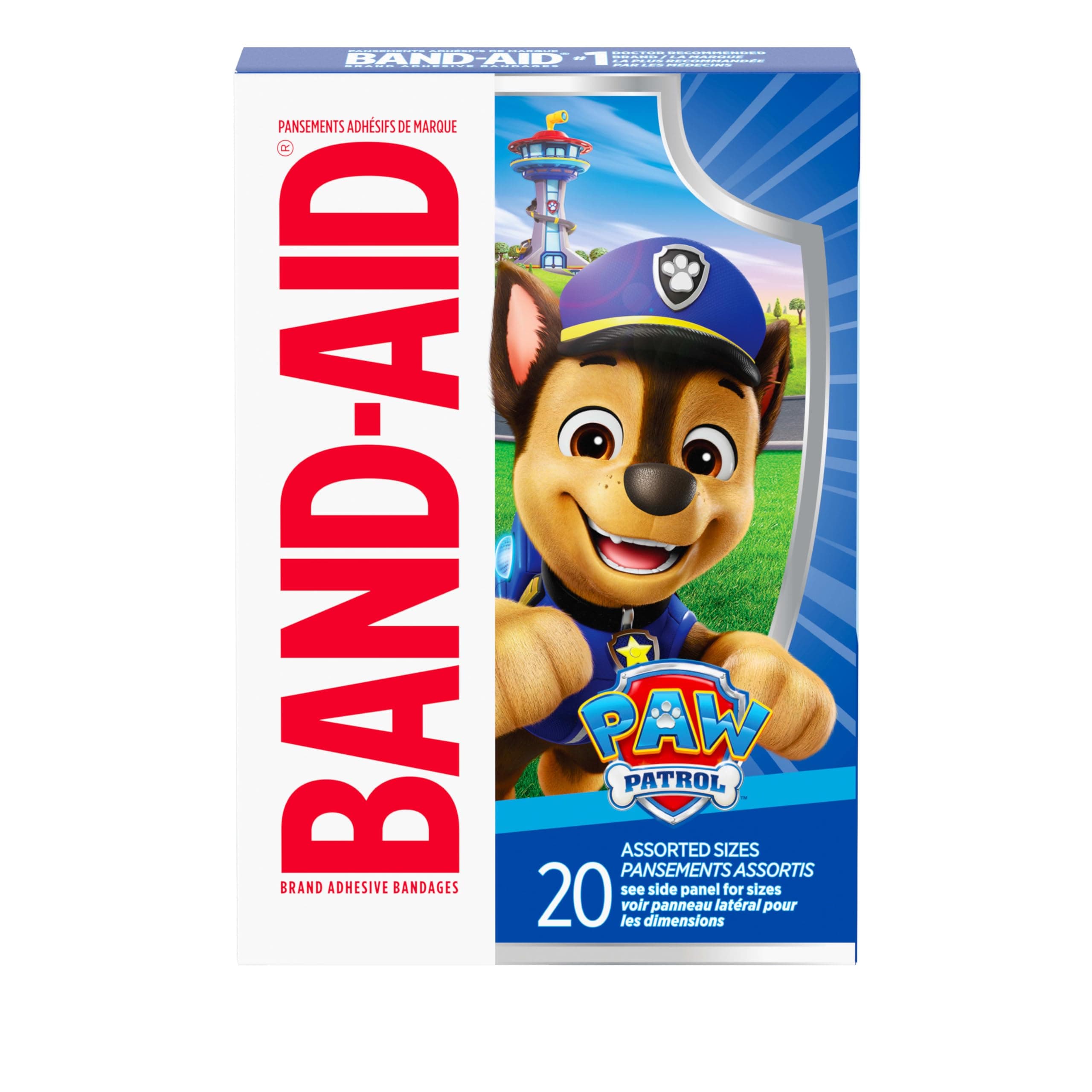 Band-Aid Brand Sterile Adhesive Individually Wrapped Bandages for Kids Featuring Nickelodeon Paw Patrol Characters, First Aid & Wound Care of Minor Cuts & Scrapes, Assorted Sizes 20 ct 20 Count (Pack of 1) PAW Patrol