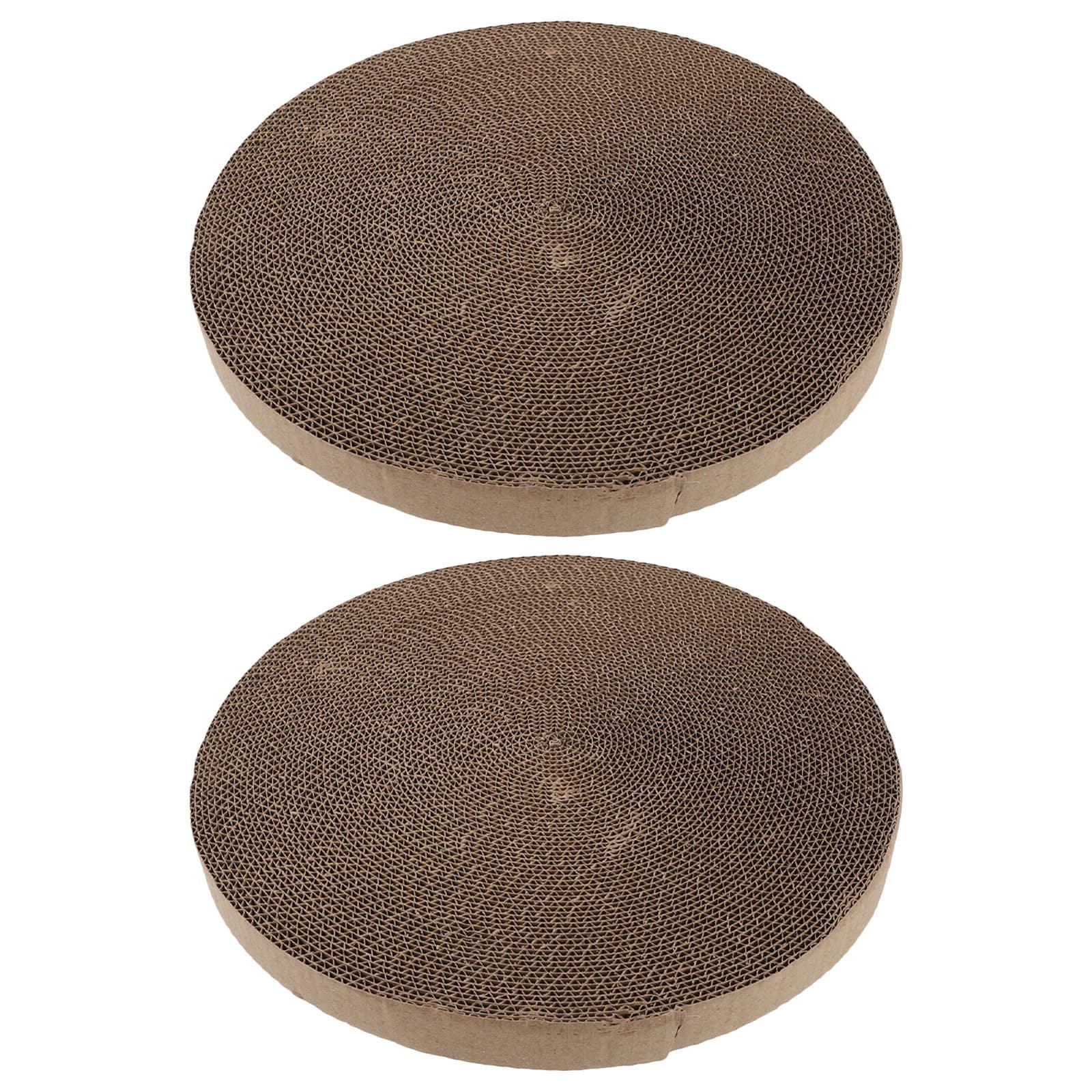 2pcs Round Cat Scratcher Cardboard Refill: 34cm Corrugated Cardboard Cat Bed Replacement Insert for House Or Box Pet Scratch Pad
