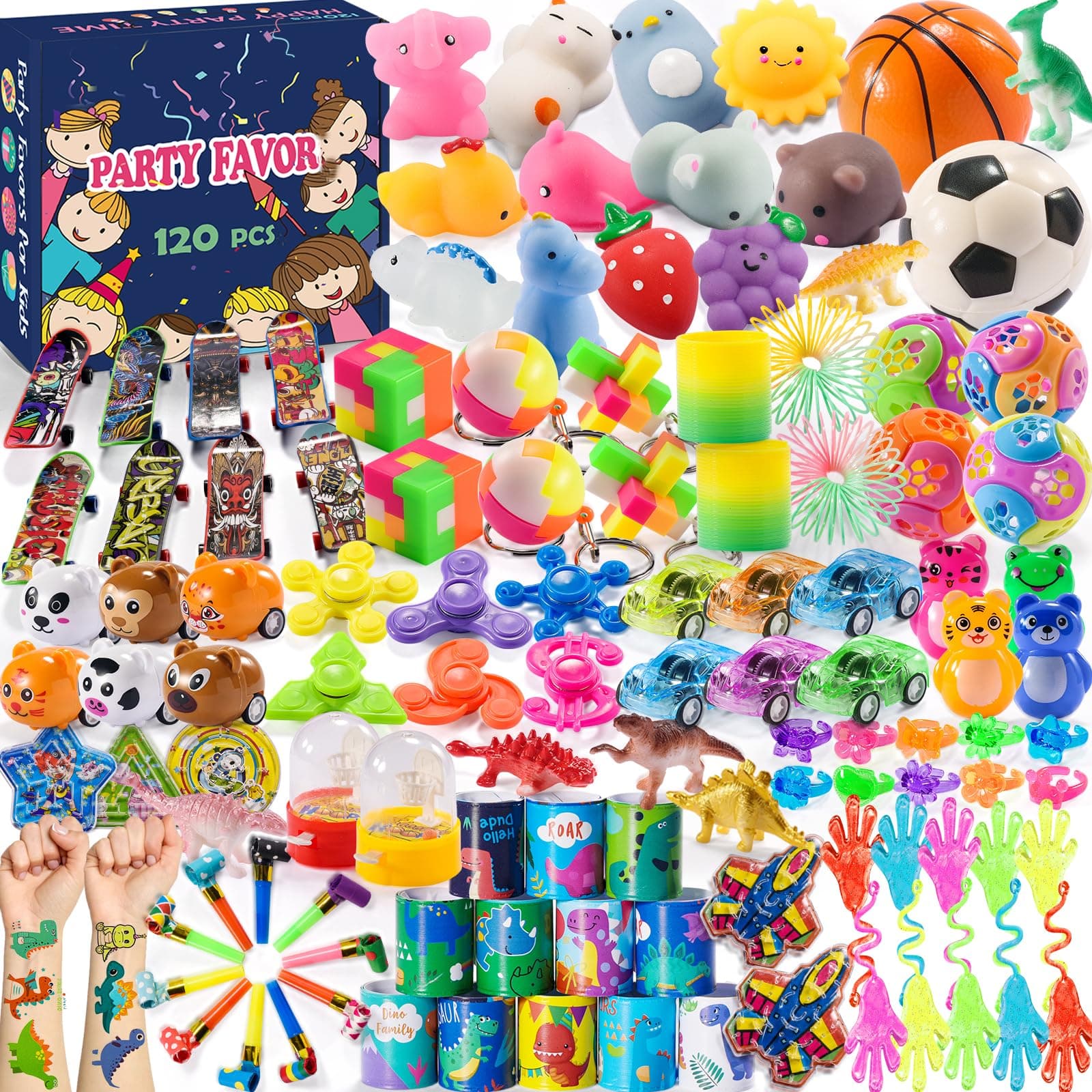 120PCS Party Favors for Kids Treasure Prizes box Toys, Goodie Bags Stuffers for Kids Classroom Rewards, Small Fidget Bulk Pinata Easter Egg Fillers, Birthday Gift Little Toy Prize Boys Girls