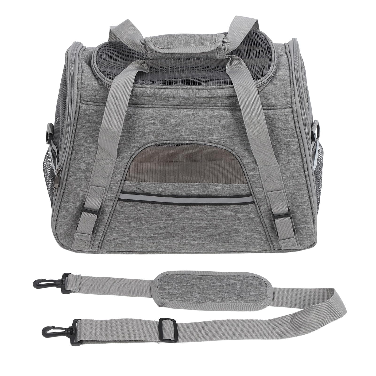 Dog Carrier Large Capacity, Soft Sided Travel Carrier, Breathable Multi Functional Backpack with Bottom Mat and Back Rope, Space for Cats and Small Dogs