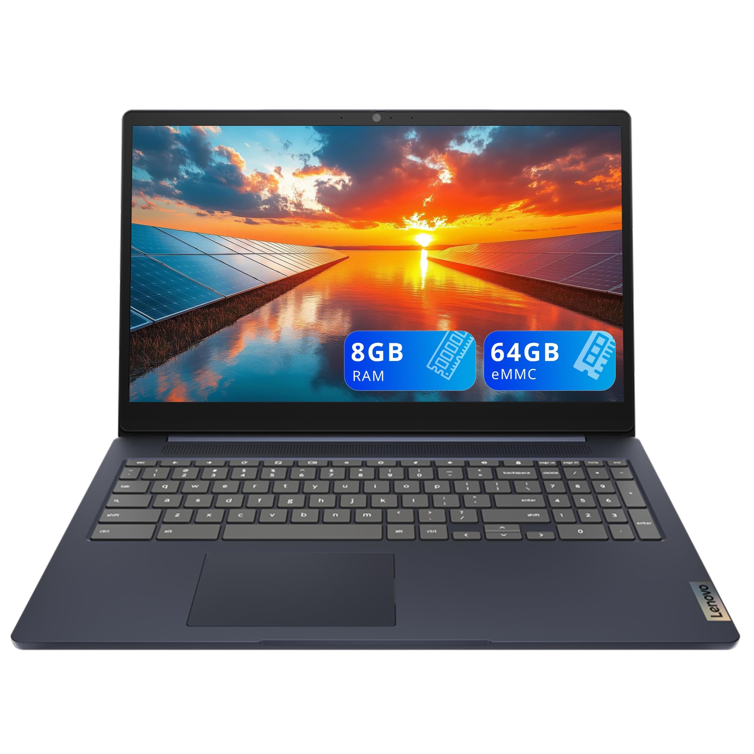 Lenovo IdeaPad 3 15.6" FHD Anti-Glare Chromebook, Intel Celeron N4500, 8GB RAM, 64GB eMMC, Intel UHD Graphics, Num Pad, Wi-Fi 6, Chrome OS, Abyss Blue (Renewed)