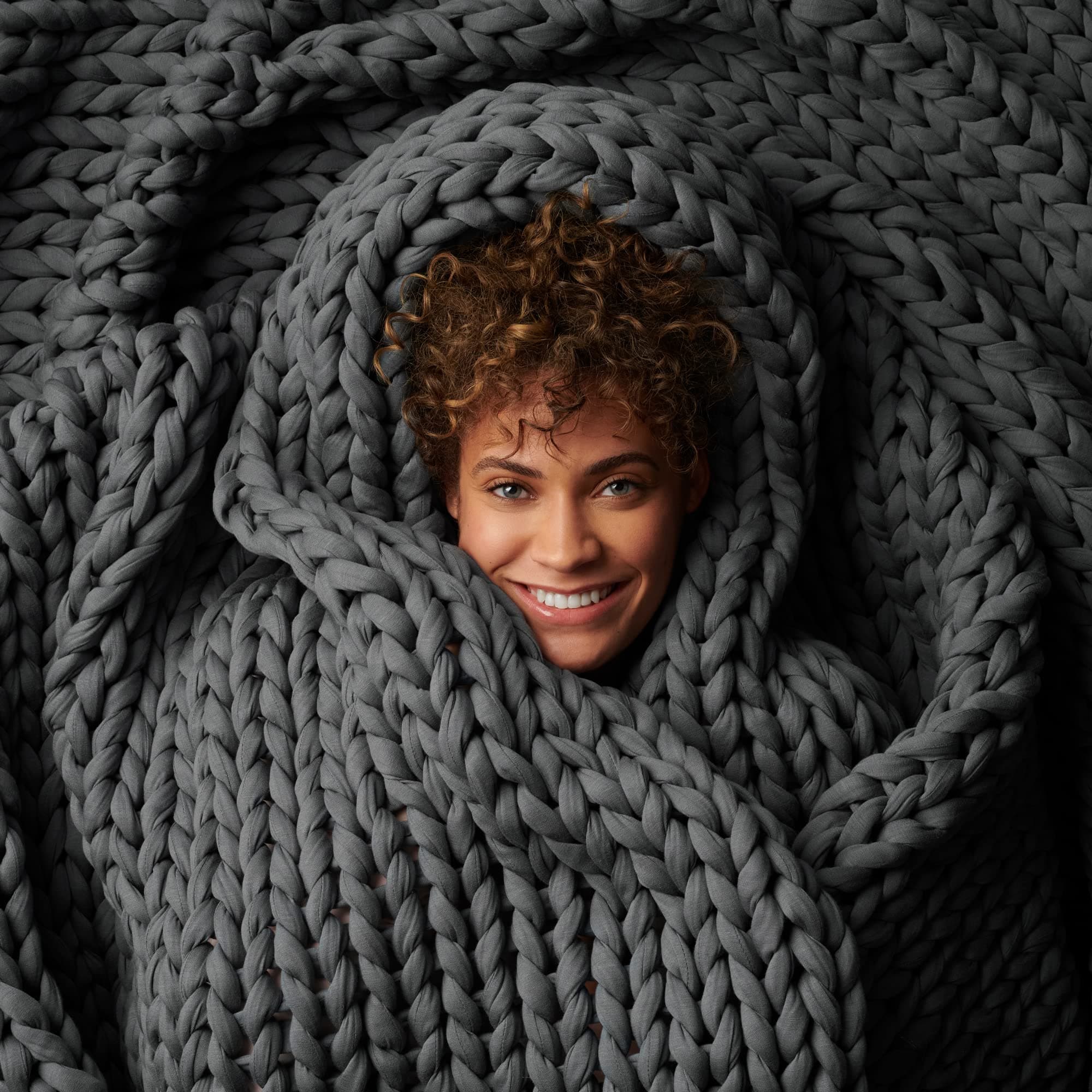 Bearaby Cotton Hand-Knit Weighted Blankets for Adults - Chunky Knit Blanket - Sustainable, Breathable, Organic, Cooling Weighted Blanket - Machine Washable (Asteroid Grey, 20 lbs, 45"x72") 20 lbs (45”x72”) Asteroid Grey