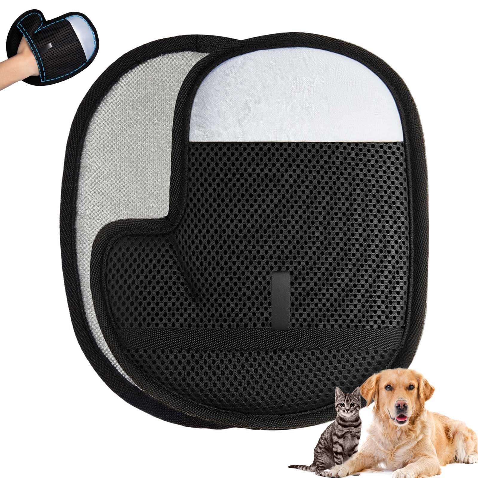 Pet Hair Removal Glove for Dogs & Cats, Reusable Electrostatic Magic Brush Pet Hair Remover Glove, Pet Hair Lint Mitt for Clothing, Couch, Carpet, Car Seat, Cat Tree, Fur Deshedding (Grey, 1 PCS) 1 PCS Grey