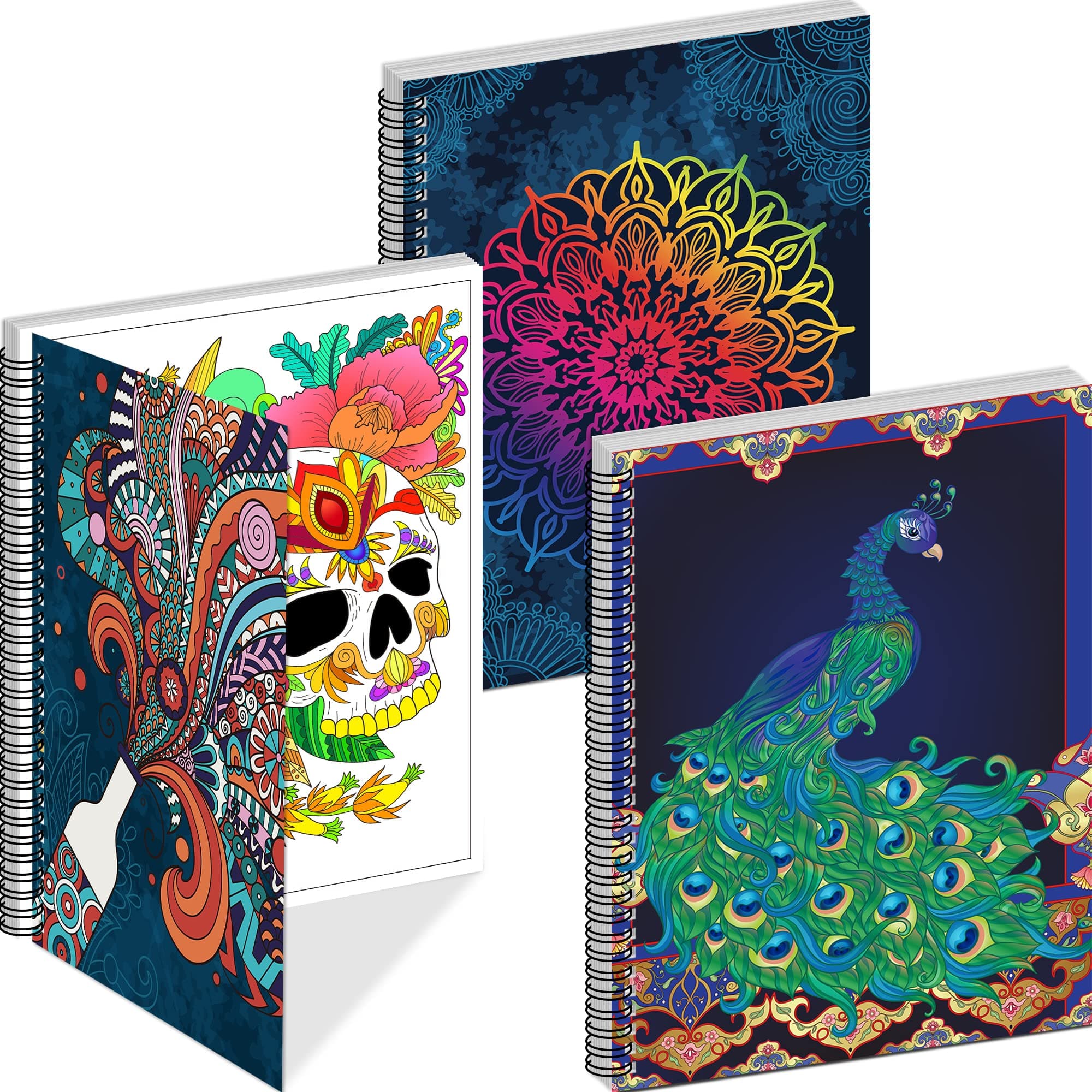 Adult Coloring Books Set:3 Coloring Books for Adults Animal Flowers & Other Themes Designs.Coloring Books for Adults to Relax and Relieve Anxiety Classic Design